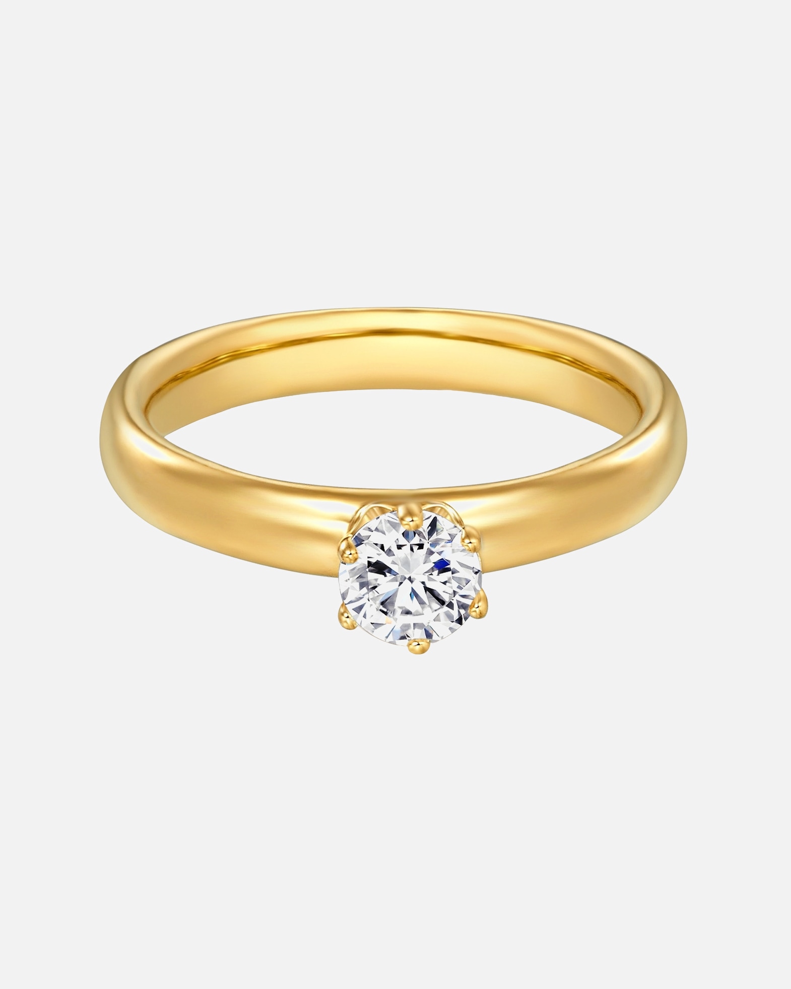 Bague for FemmeTrilaniBague en argent Argent sterling Oxyde de zirconium (CZ) en Or jaune52