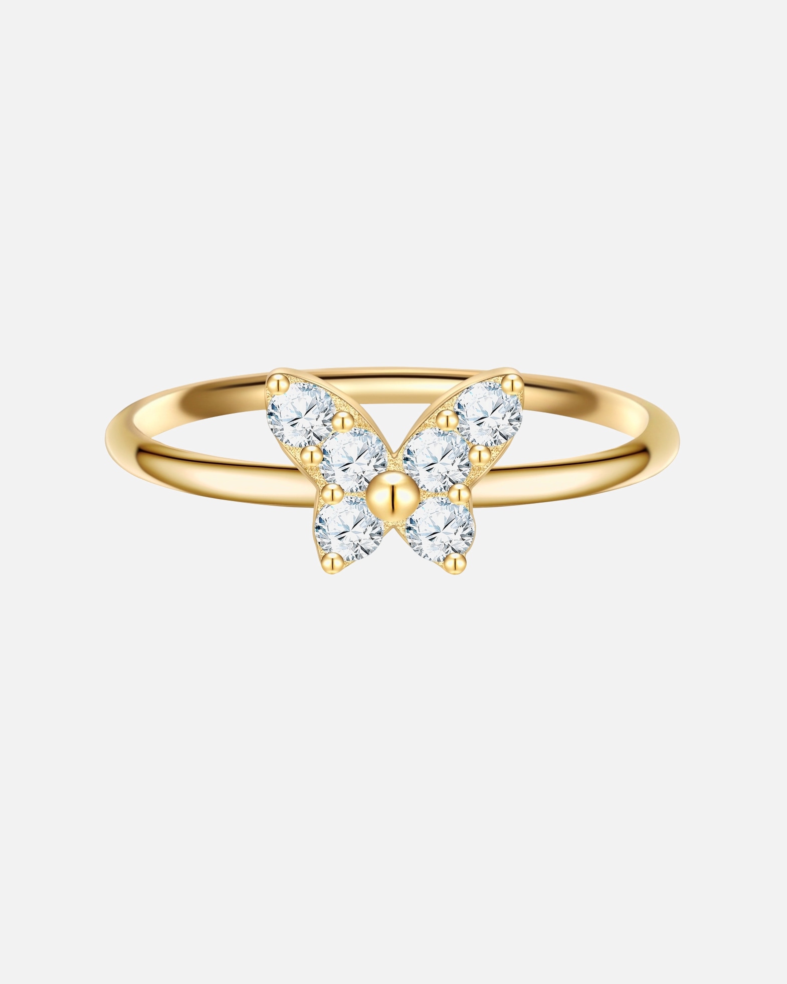 Bague for FemmeGlanzstücke MünchenBague Papillon en Argent Sterling en or jaune avec Zirconium48