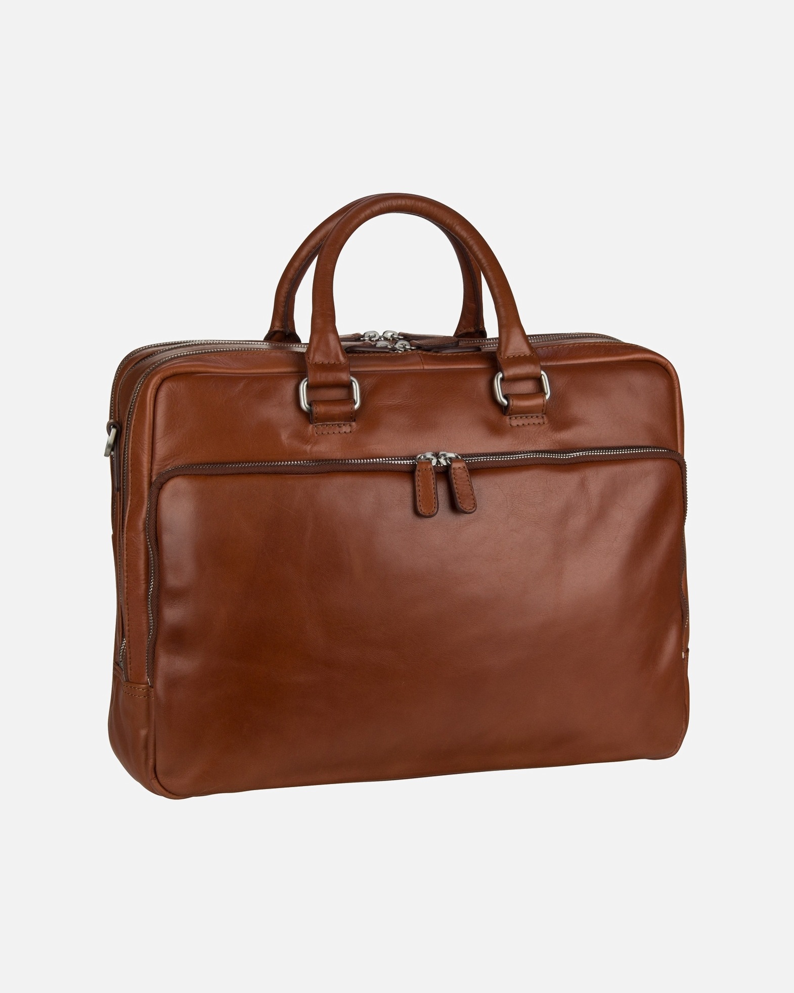 Laptoptasche für Männlich Leonhard Heyden Cambridge Aktentasche Leder 40 cm cognac