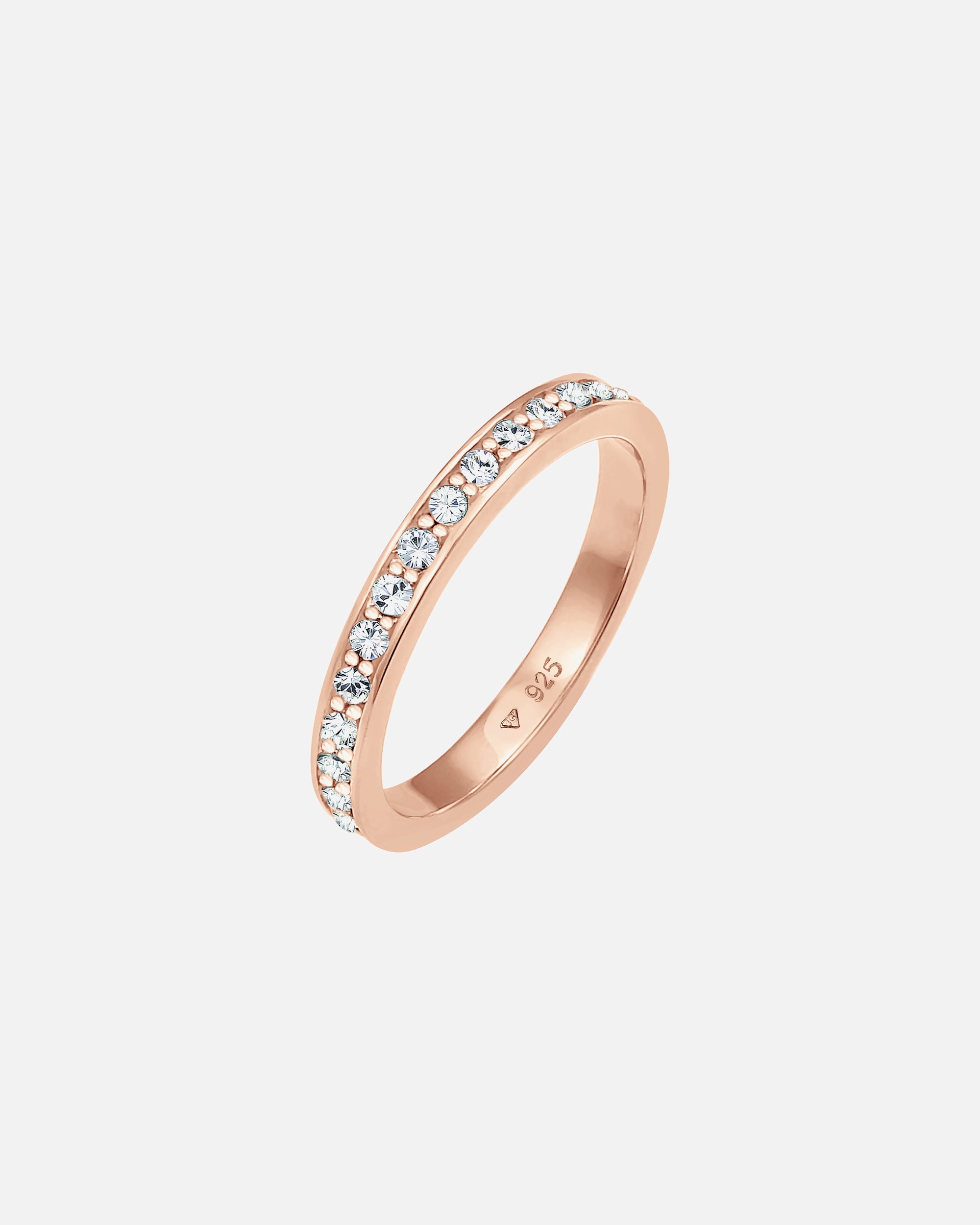Ring für Weiblich Elli Bandring Memoire Glas Kristalle 925 Silber vergoldet 60