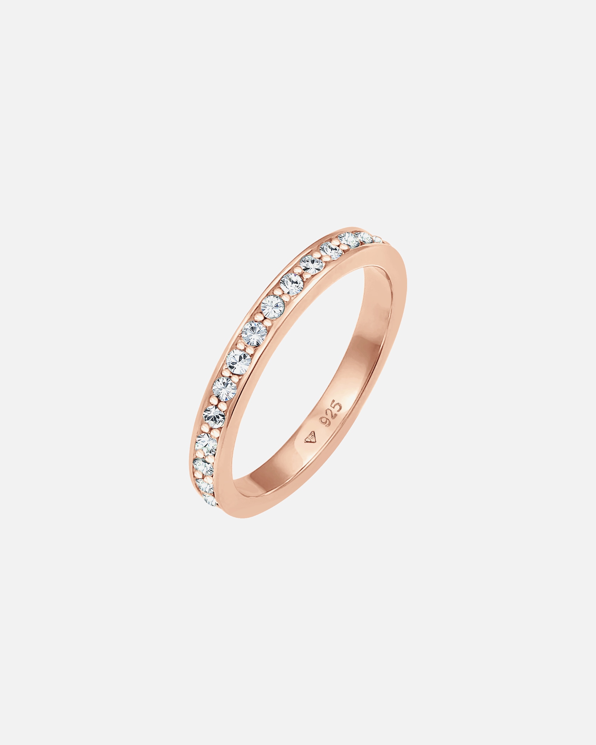 Ring für Weiblich Elli Bandring Memoire Glas Kristalle 925 Silber vergoldet 50