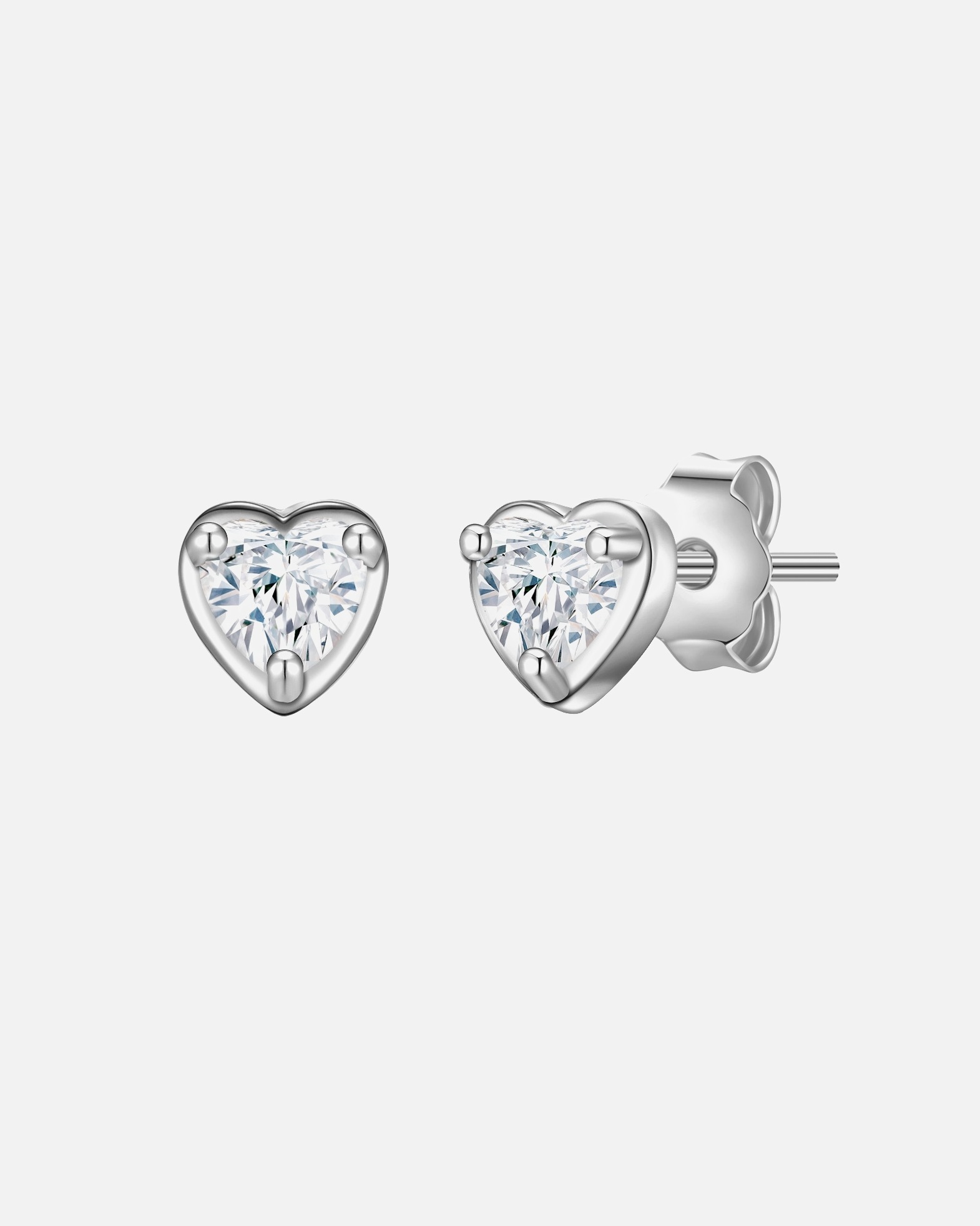 Boucle d'oreilles for FemmePuces d'oreilles en argent Coeur Argent sterling Topaze en Argent4,3 mm