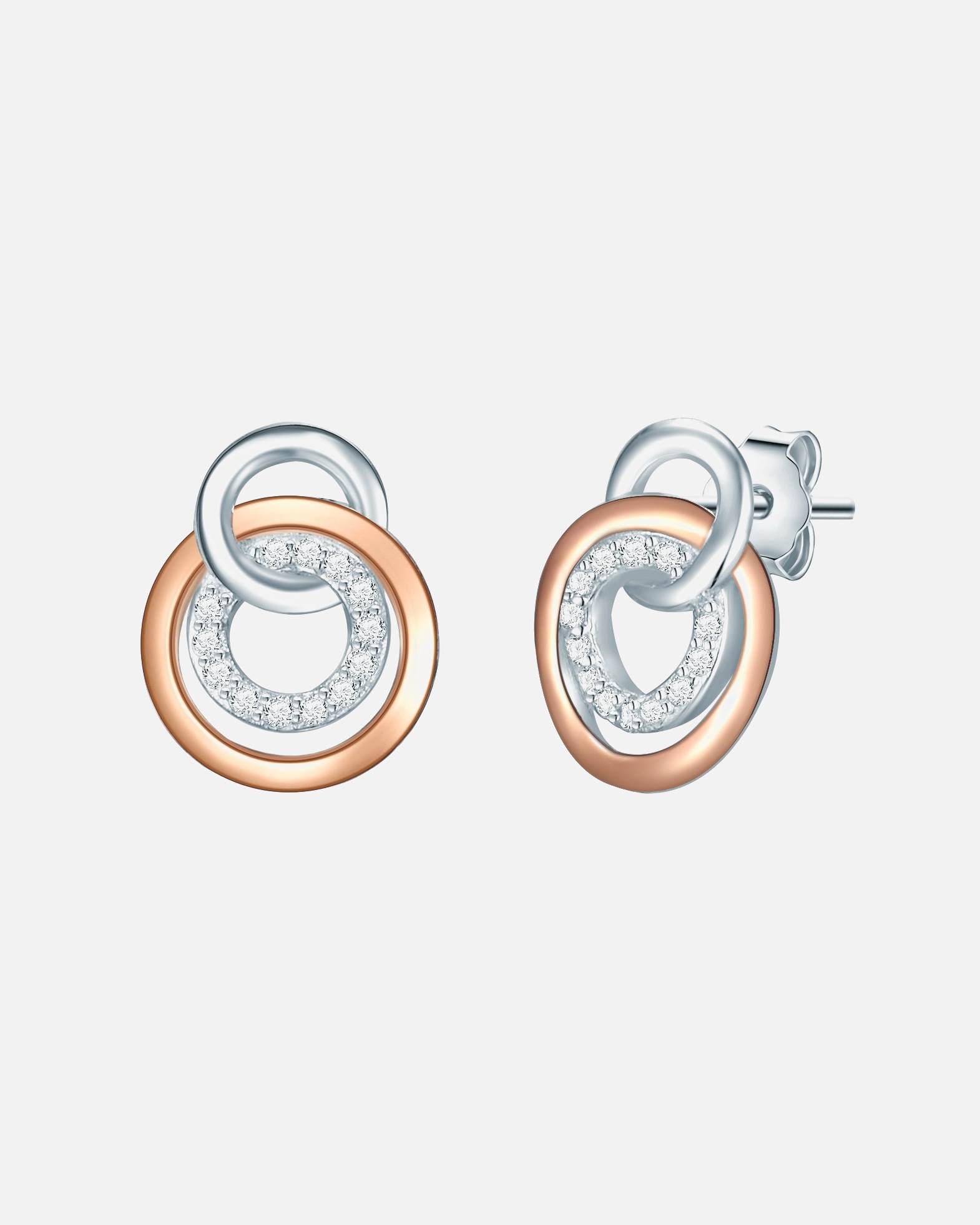 Boucle d'oreilles for FemmePuces d'oreilles en argent Argent sterling Oxyde de zirconium (CZ) en Argent10,2 mm