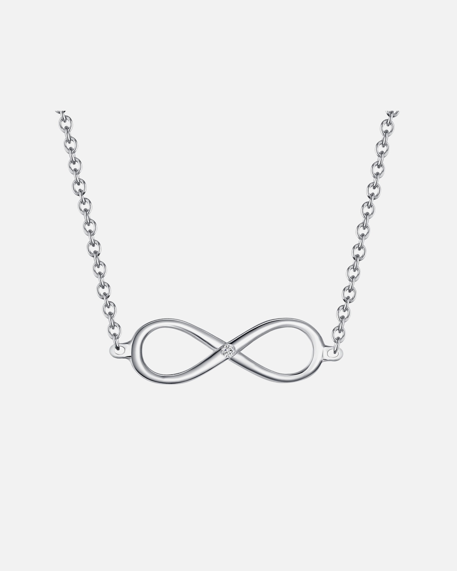 Collier for FemmeLulu & JaneChaîne Infinity Argent sterling Diamant en Argent40 cm + 5 cm