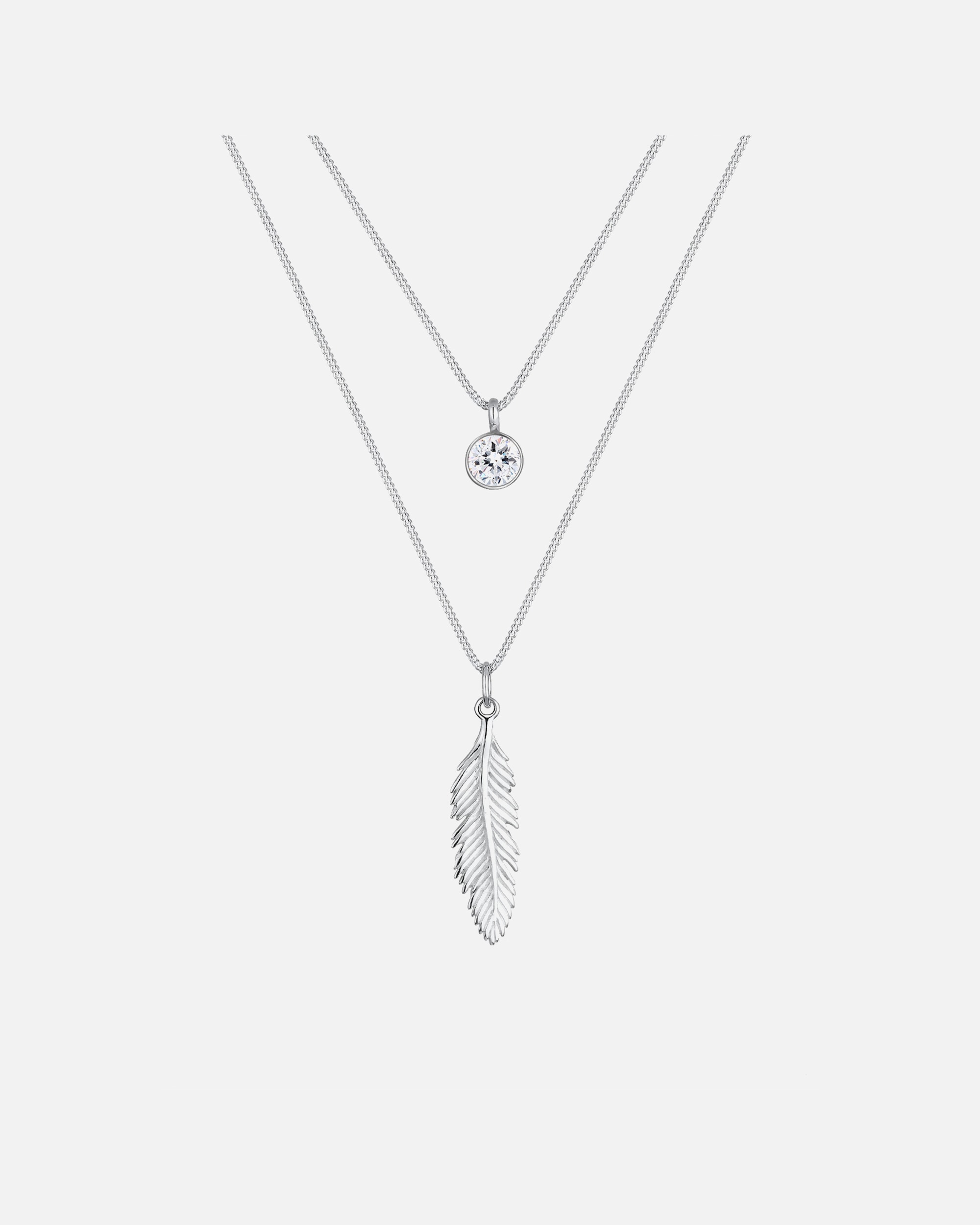 Collier for FemmeElliFemmes Plume Boho avec Cristal en Argent Sterling 92550