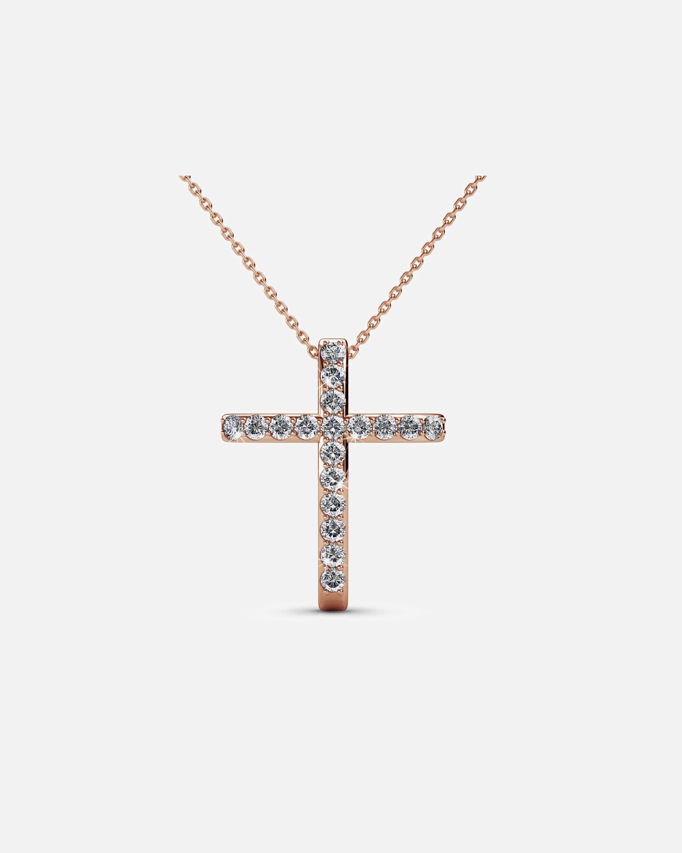 Halskette für Weiblich MYC-Paris Kreuzanhänger Kreuzanhänger - Roségold und Kristall