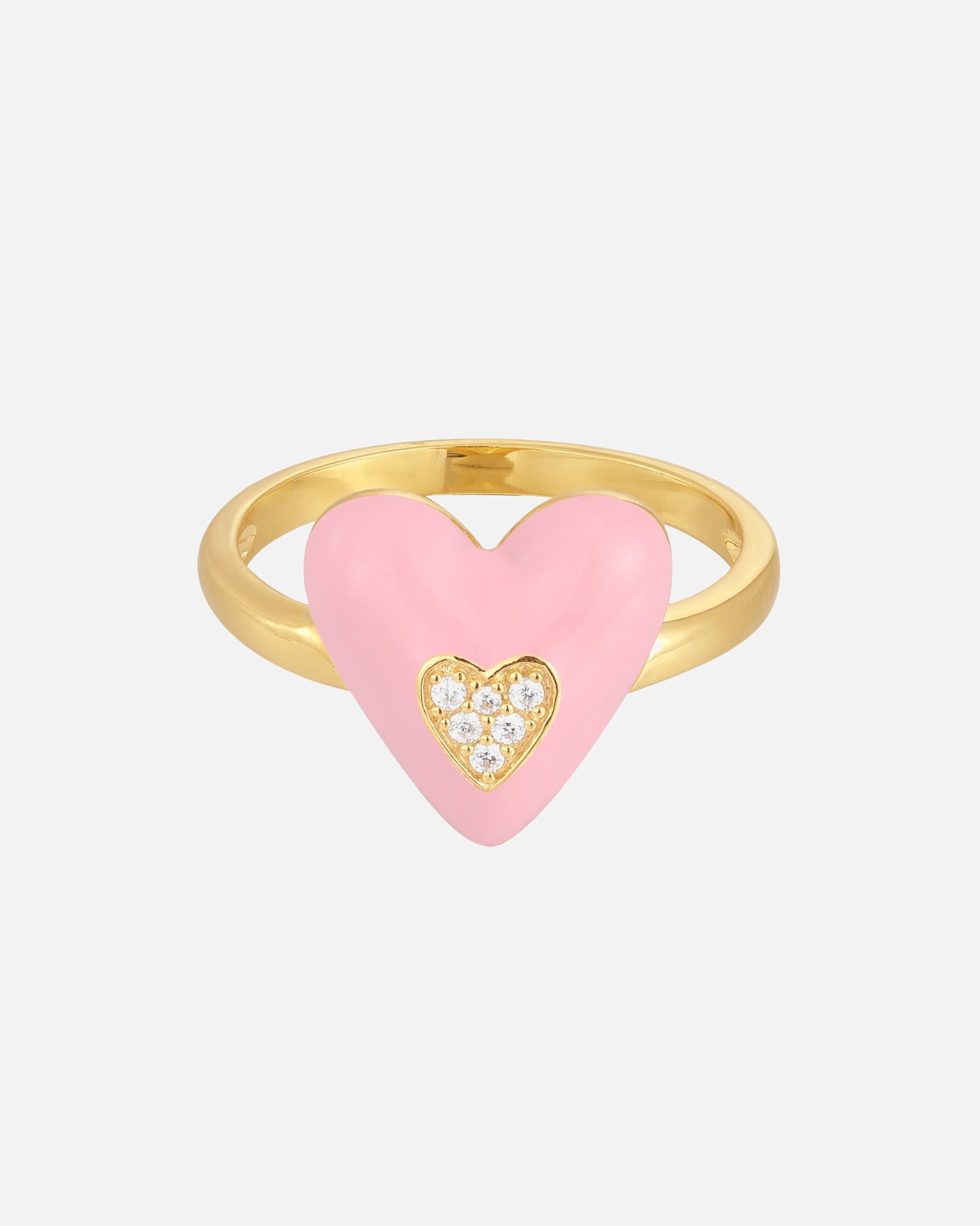 Bague for FemmeGlanzstücke MünchenBague Coeur Argent sterling Oxyde de zirconium (CZ) en Or jaune52