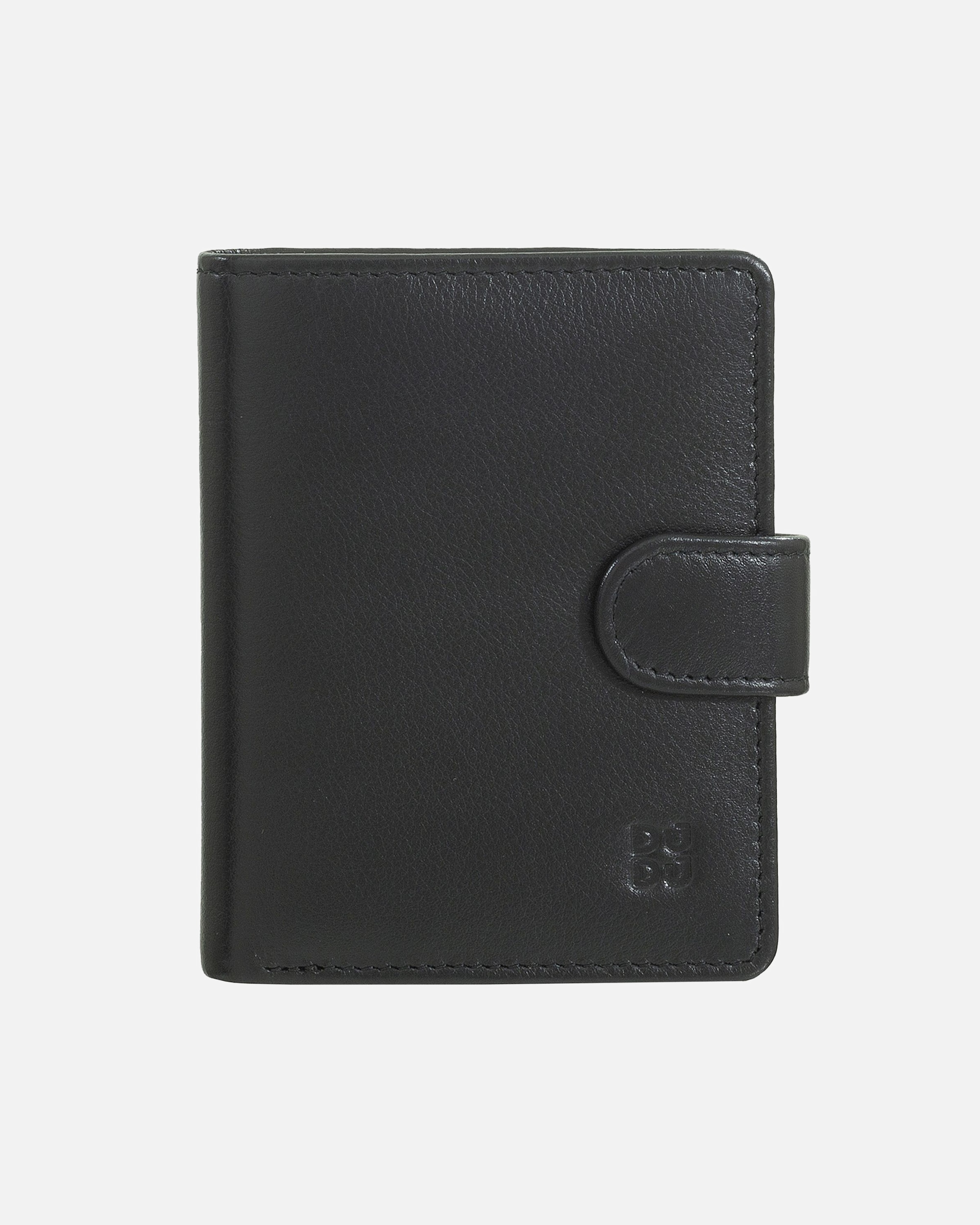 Portemonnaie für Weiblich DuDu Geldbörse RFID Schutz Leder 8.5 cm black pop