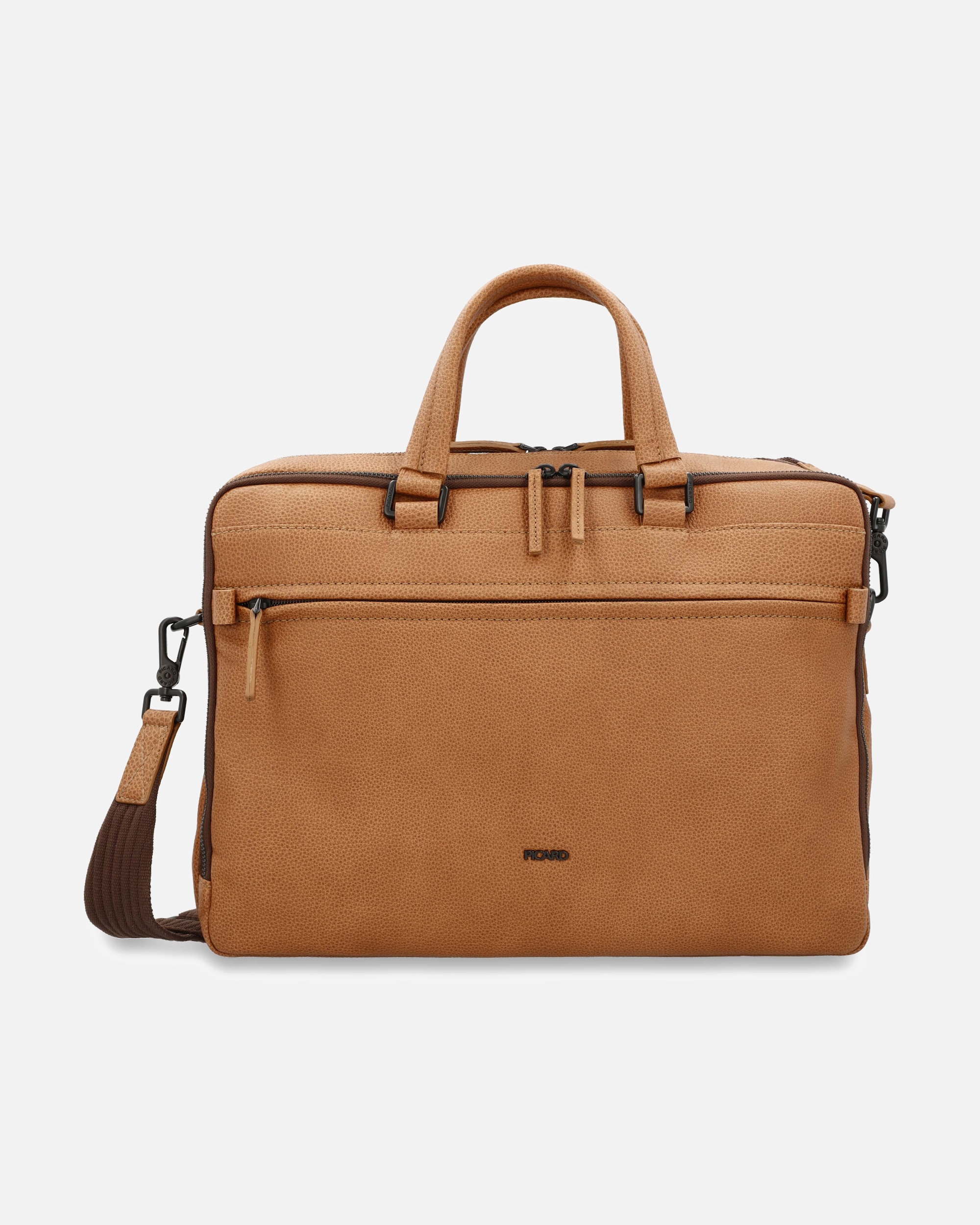Tasche für Männlich Picard Casual Aktentasche Leder 38 cm Laptopfach cognac