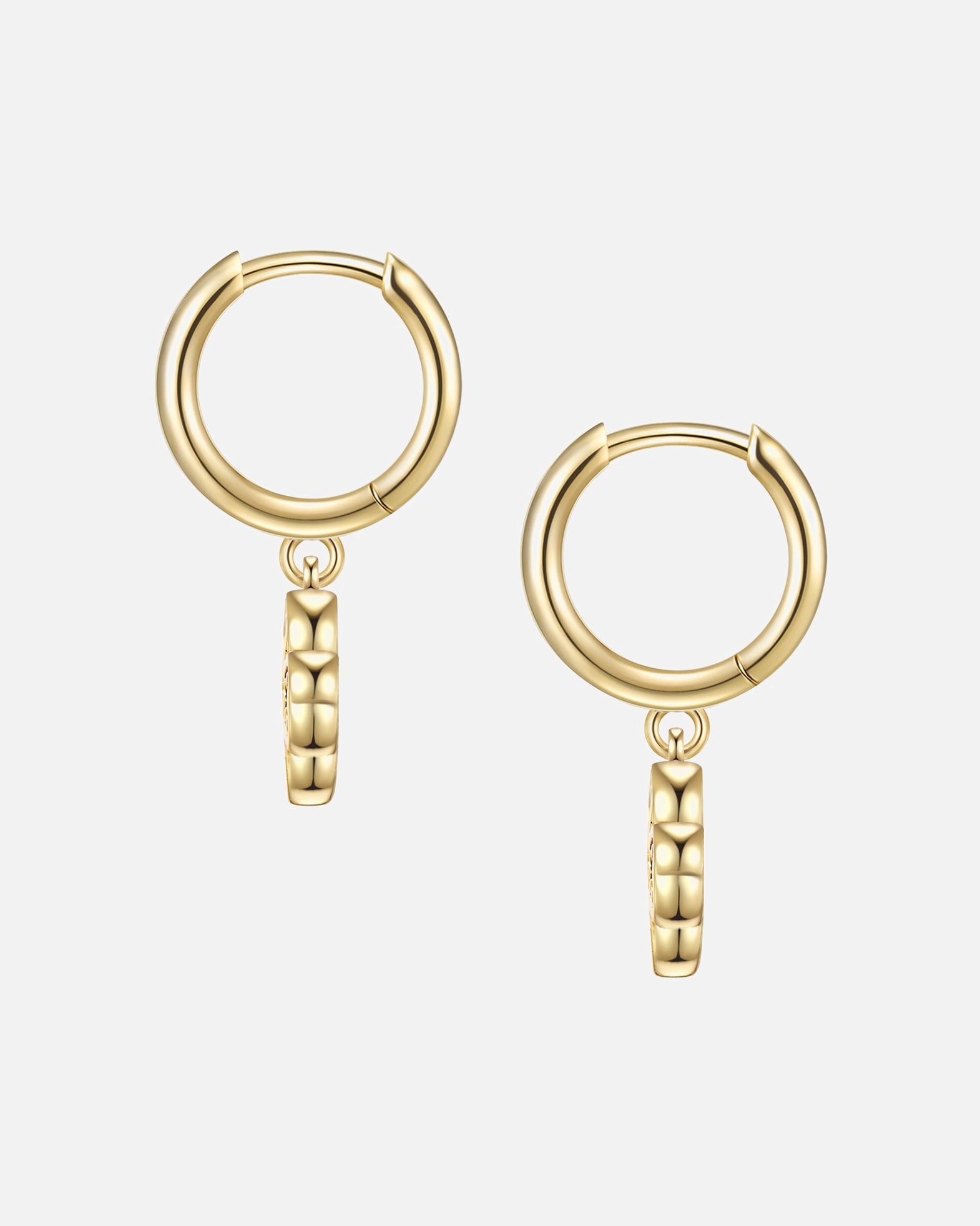 Créoles for FemmeGlanzstücke MünchenBoucles d´oreilles Feuille de trèfle en Argent sterling en Or jaune20,3 mm