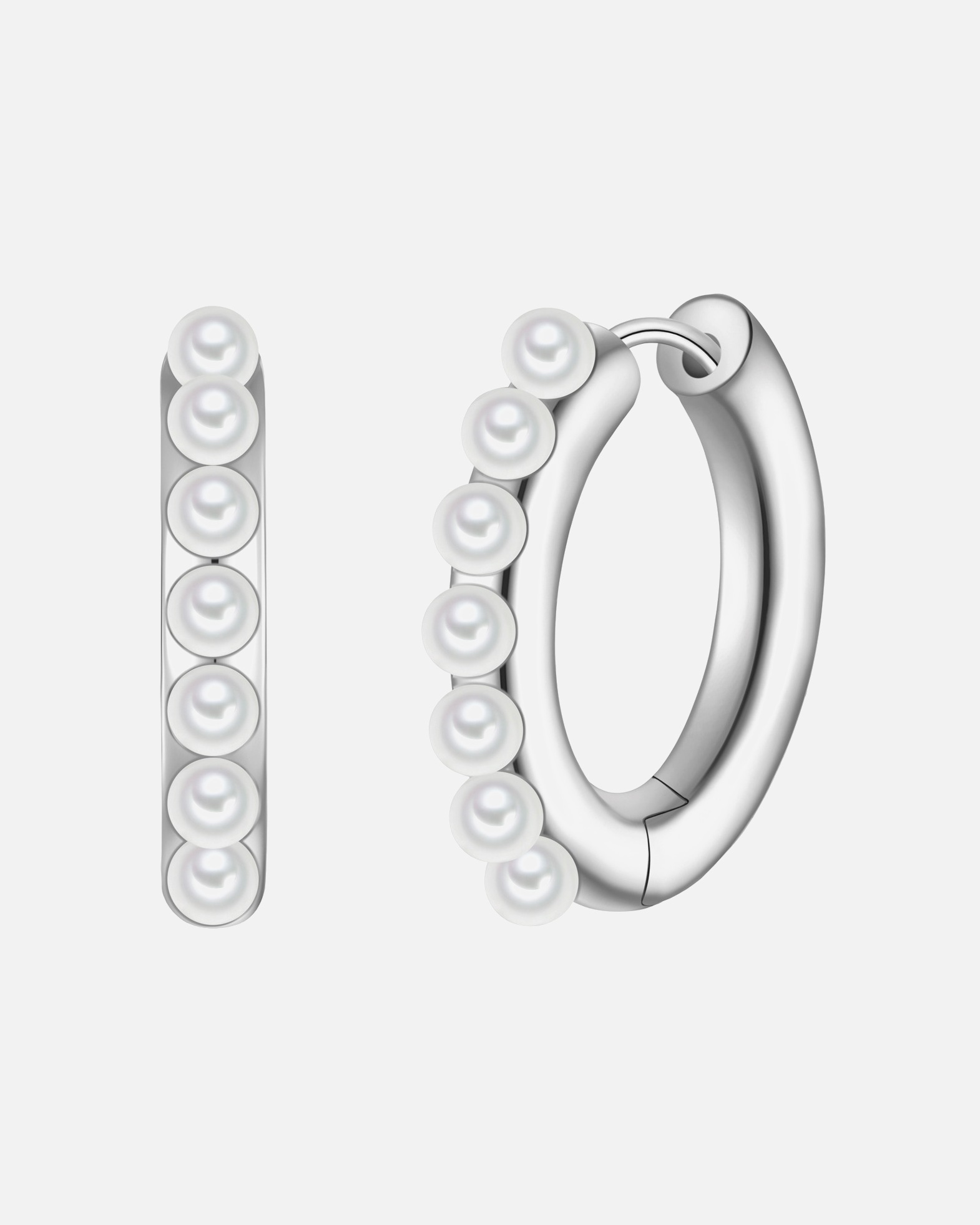 Créoles for FemmeCréoles en alliage de métal en argent avec Perle (synth.)27,6 mm