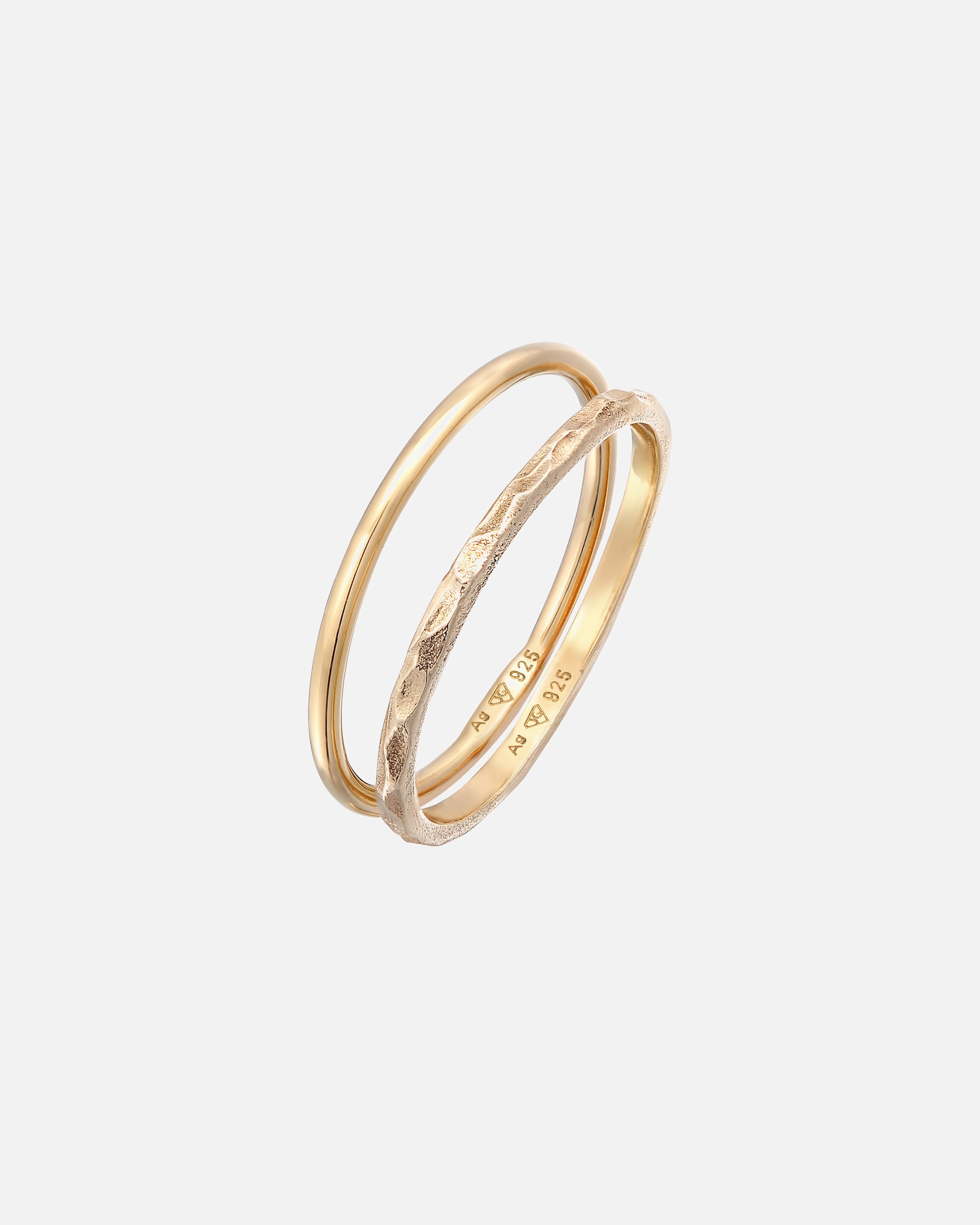 Ring für Weiblich Elli Elli Ring Stapelringe Stacking Bandring 2er Set 925 Silber 54