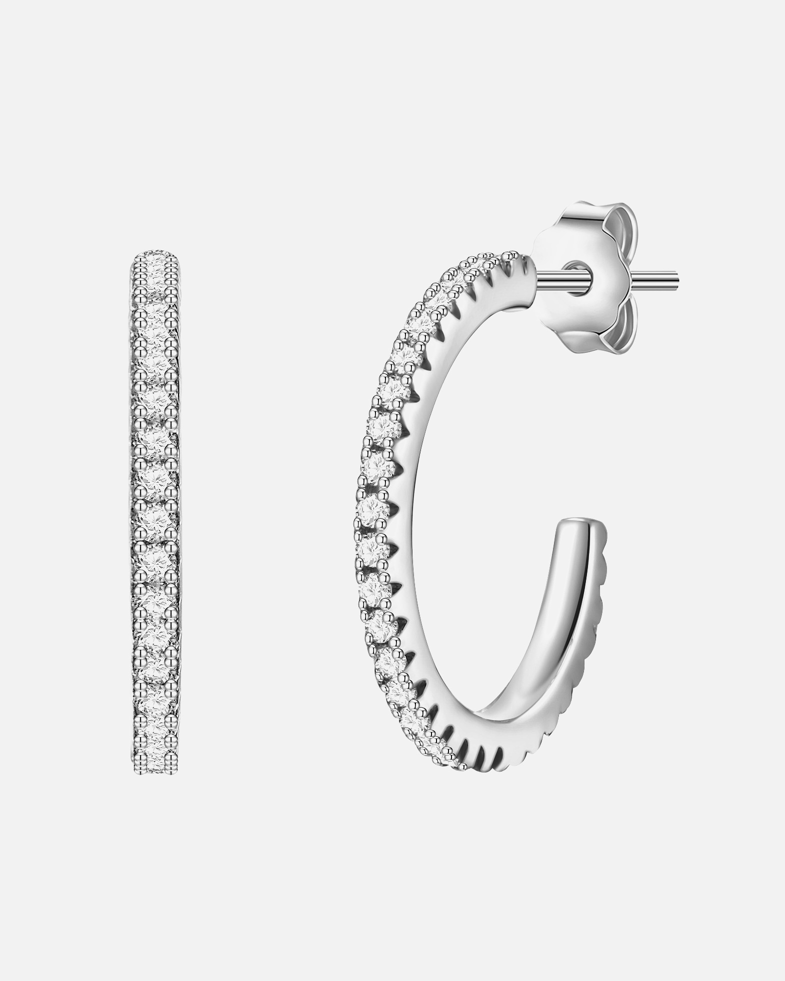 Boucle d'oreilles for FemmeGlanzstücke MünchenCréoles en argent Argent sterling Oxyde de zirconium (CZ) en Argent15,6 mm