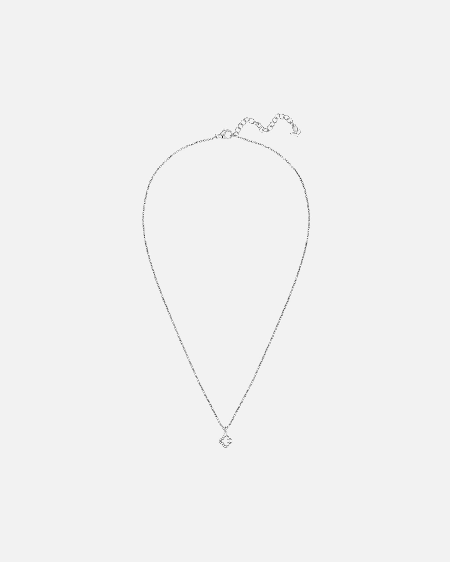 Halskette für Weiblich Glanzstücke München Halskette Kleeblatt aus Edelstahl in silber 40,0 cm Basiskette + 5,0 cm Verlängerung
