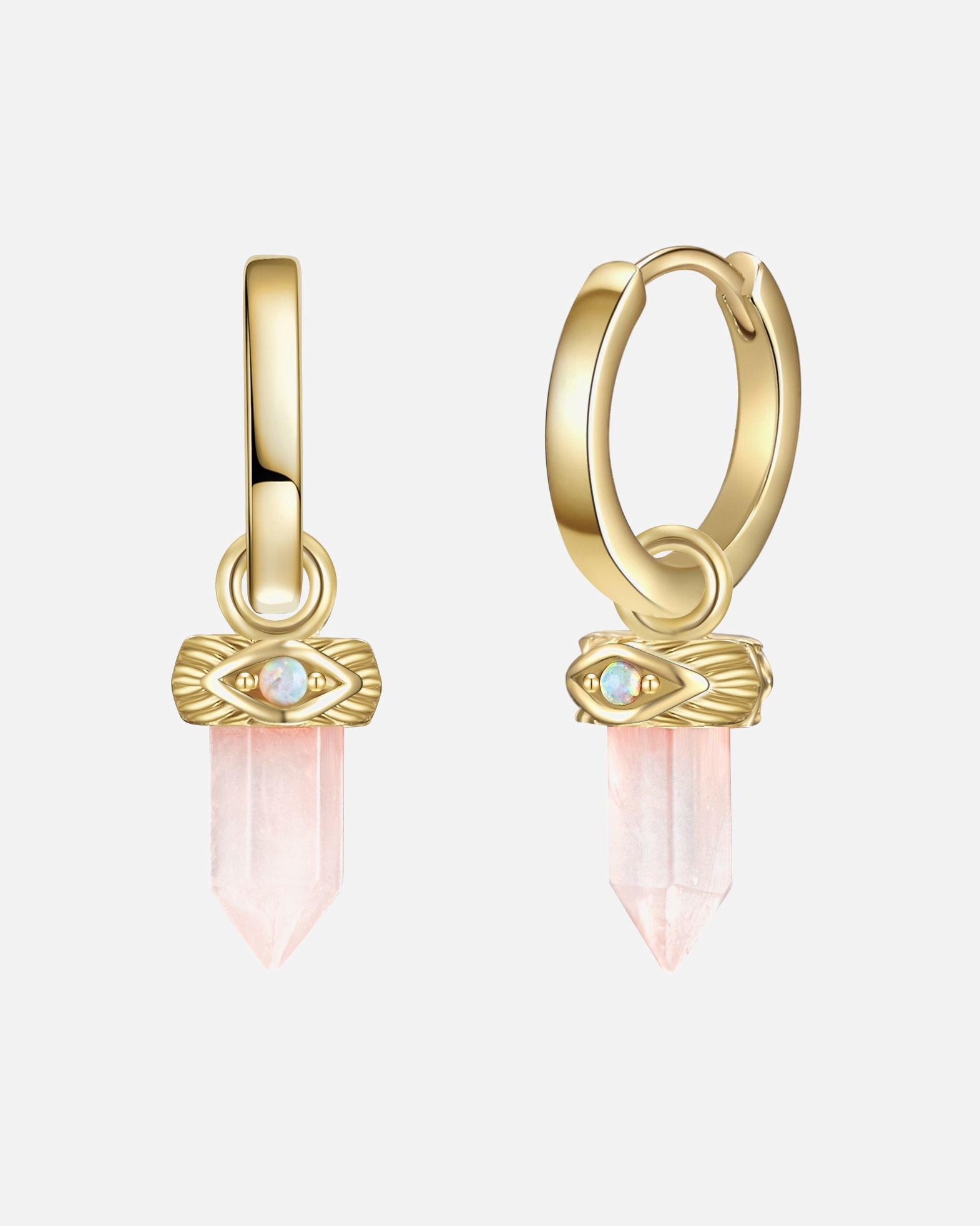 Créoles for FemmeCréoles en argent Argent sterling Opale (synth.) en Or jaune23,1 mm