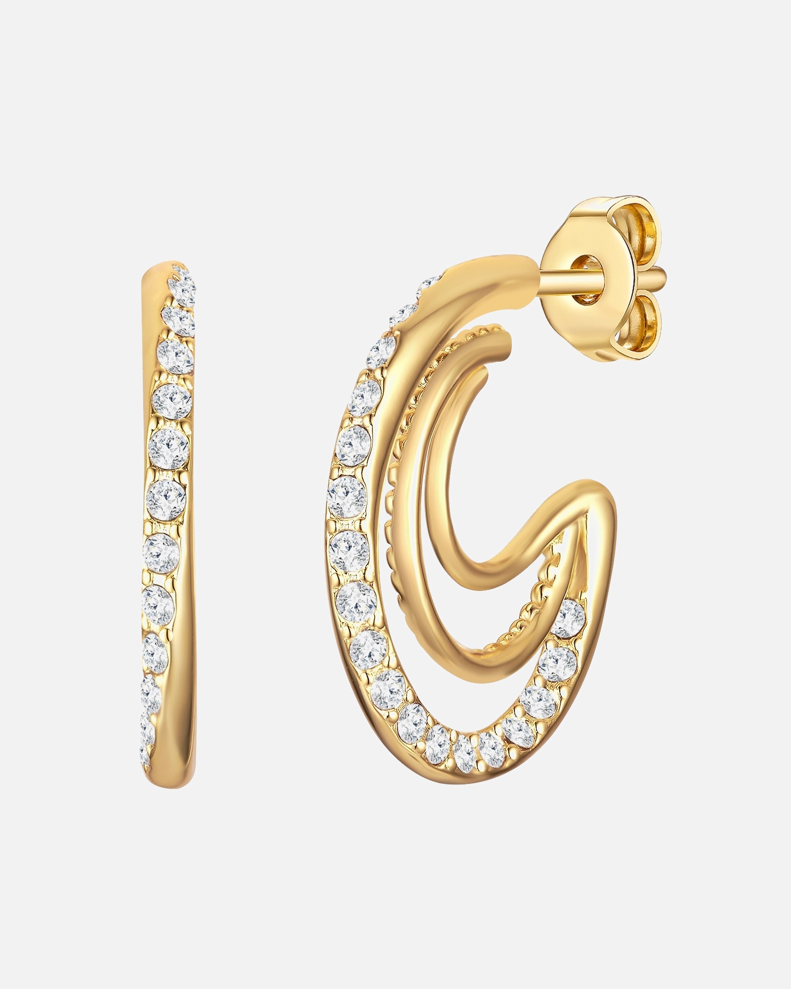 Creolen für Weiblich Lulu & Jane Creolen aus Metall in Gelbgold mit verziert mit Kristallen von Swarovski® mm