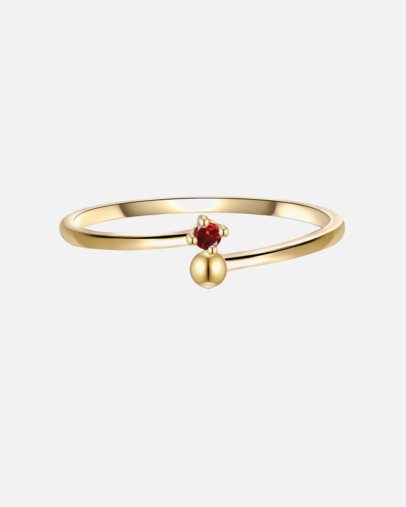 Ring für Weiblich Glanzstücke München Ring Sterling Silber Granat in Gelbgold 60