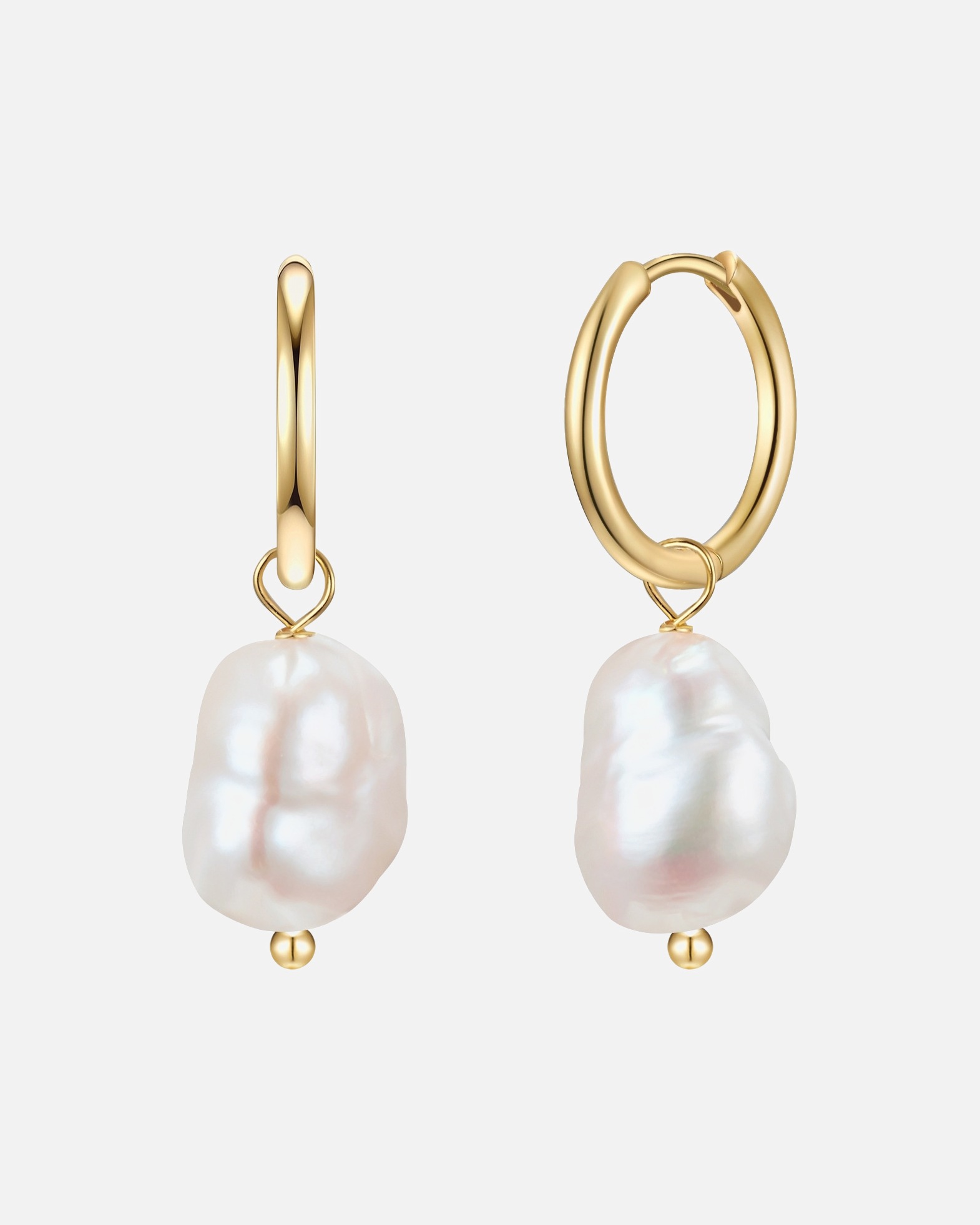 Créoles for FemmeCréoles en argent Argent sterling Perle de culture d'eau douce en Or jaune32,6 mm