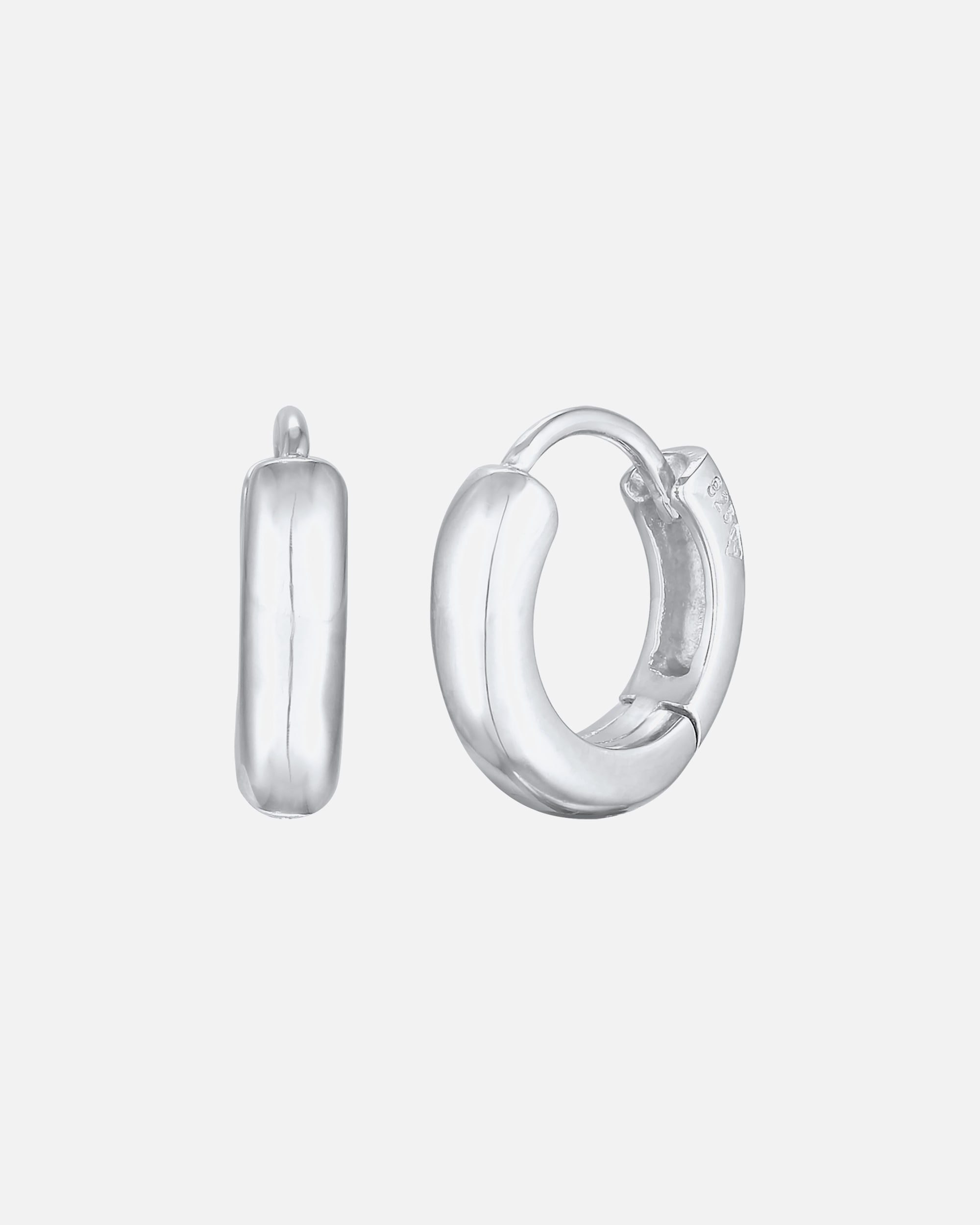 Boucle d'oreilles for FemmeElliFemmes Créoles Charnière Basique Rond en argent sterling 925silberfarben