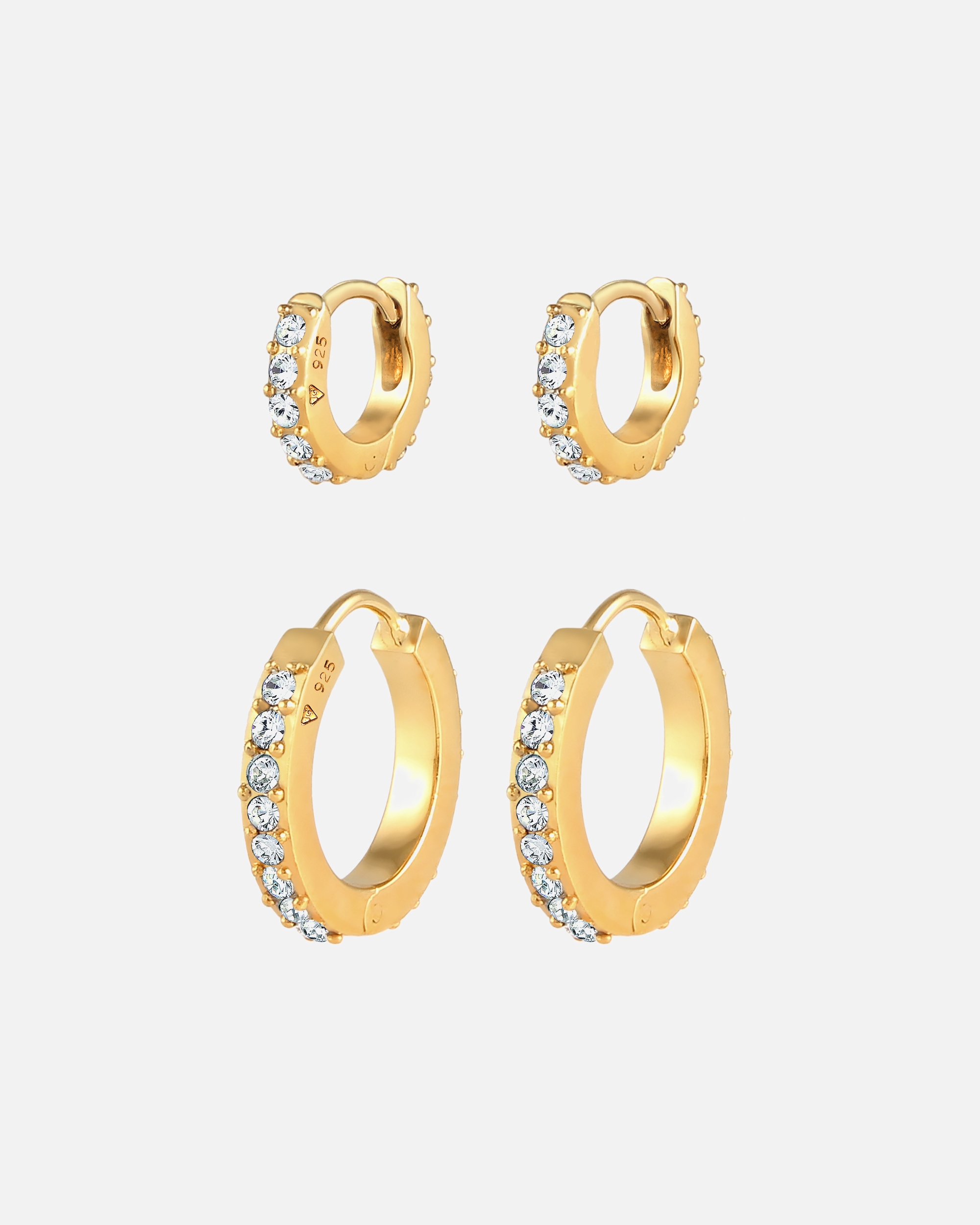 Boucle d'oreilles for FemmeElliSet de 2 créoles en cristalgoldfarben