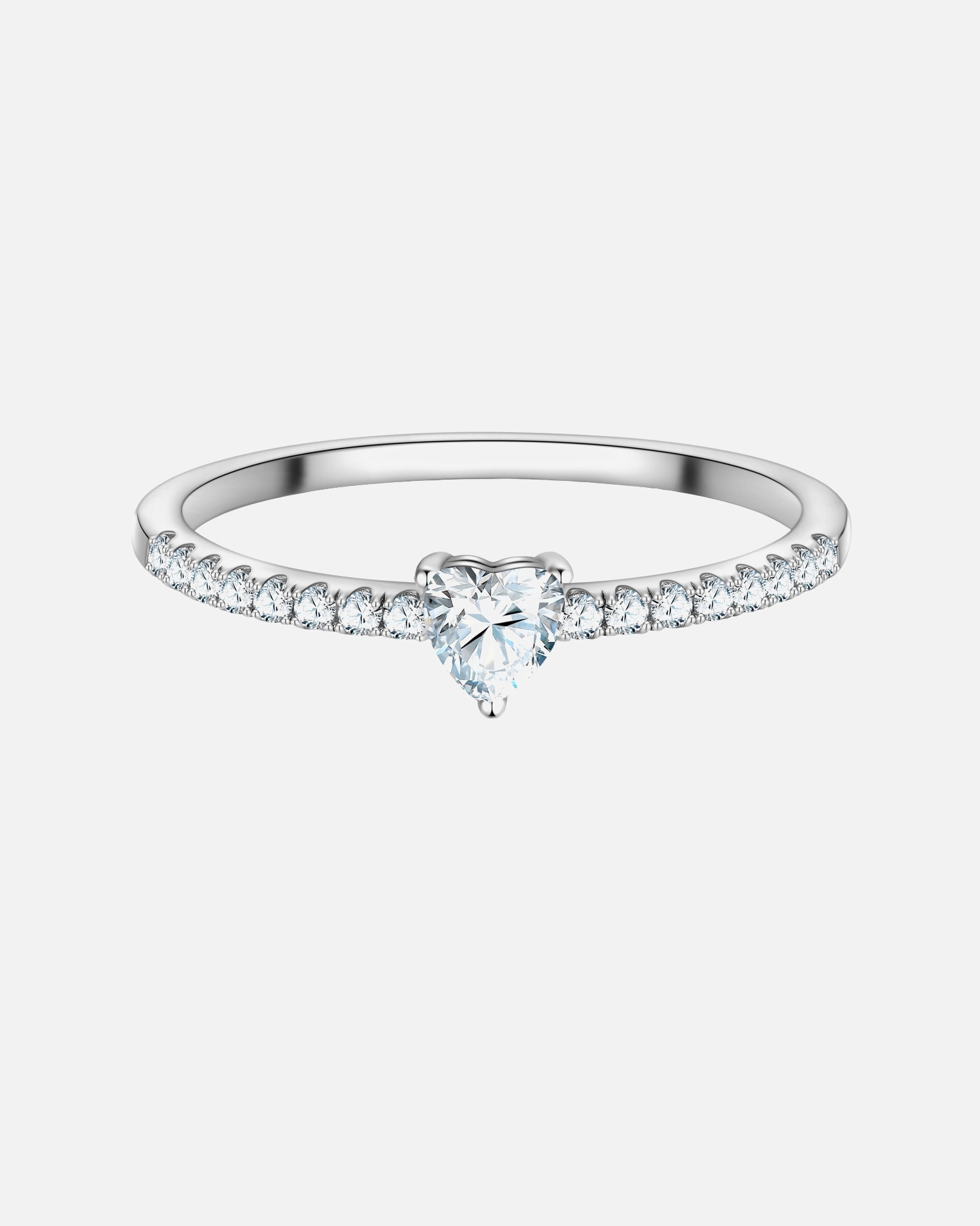 Bague for FemmeBague Cœur en Argent Sterling en argent avec Zirconium58