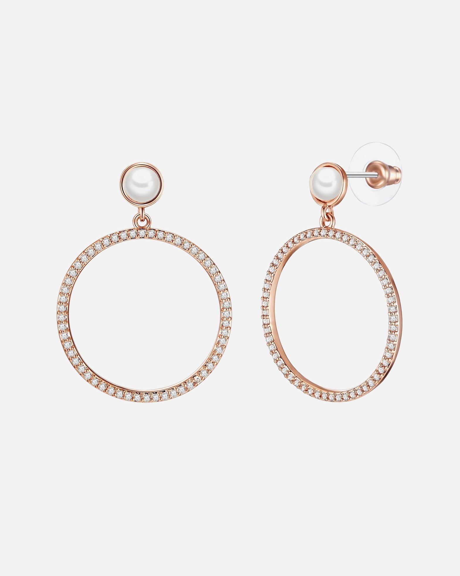 Boucle d'oreilles for FemmeBoucles d´oreilles Laiton Oxyde de zirconium (CZ) Perles organiques en Or rose42,1 mm