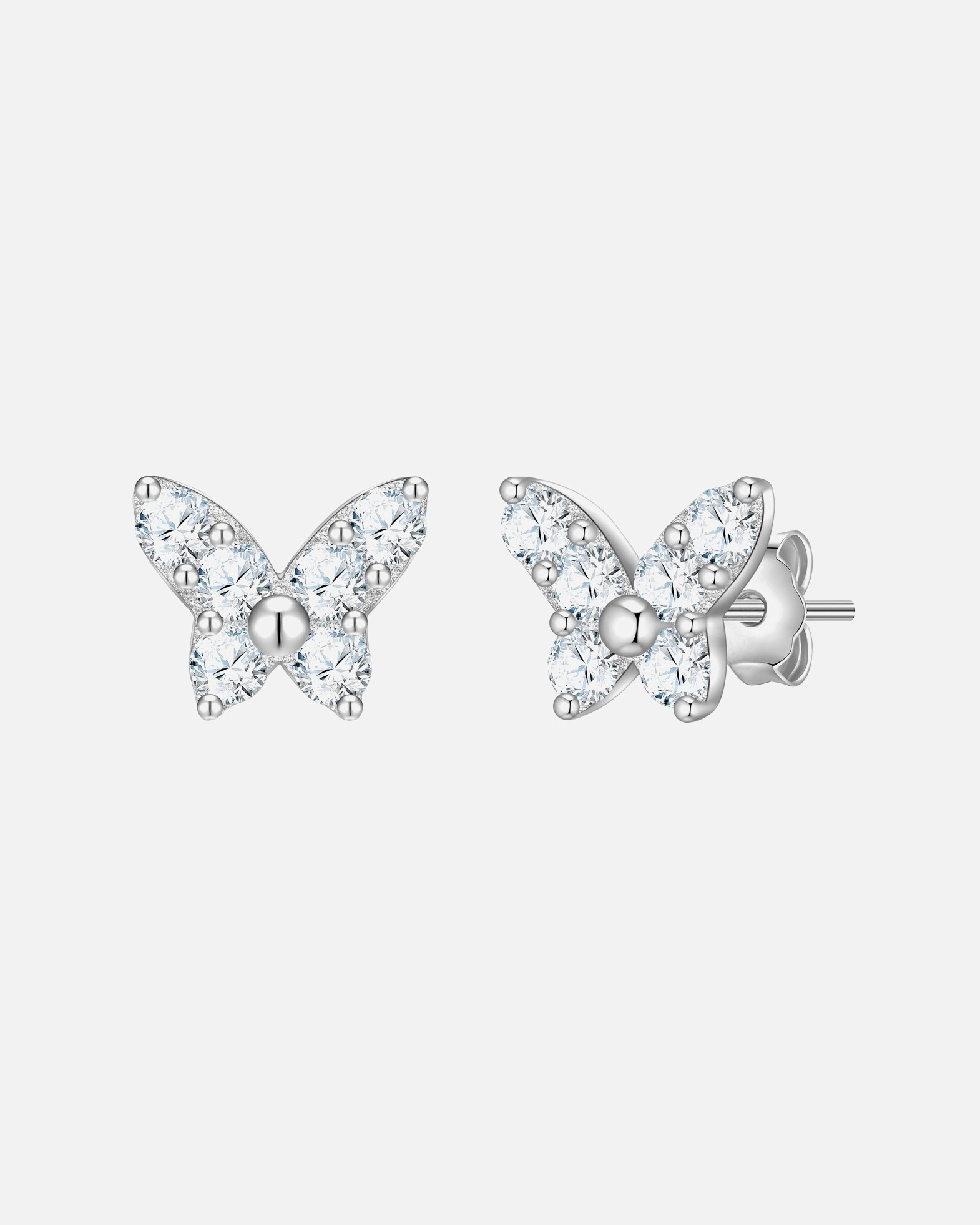 Boucle d'oreilles for FemmeBoucles d'oreilles Papillon en Argent Sterling en argent avec Zirconium7,7 mm