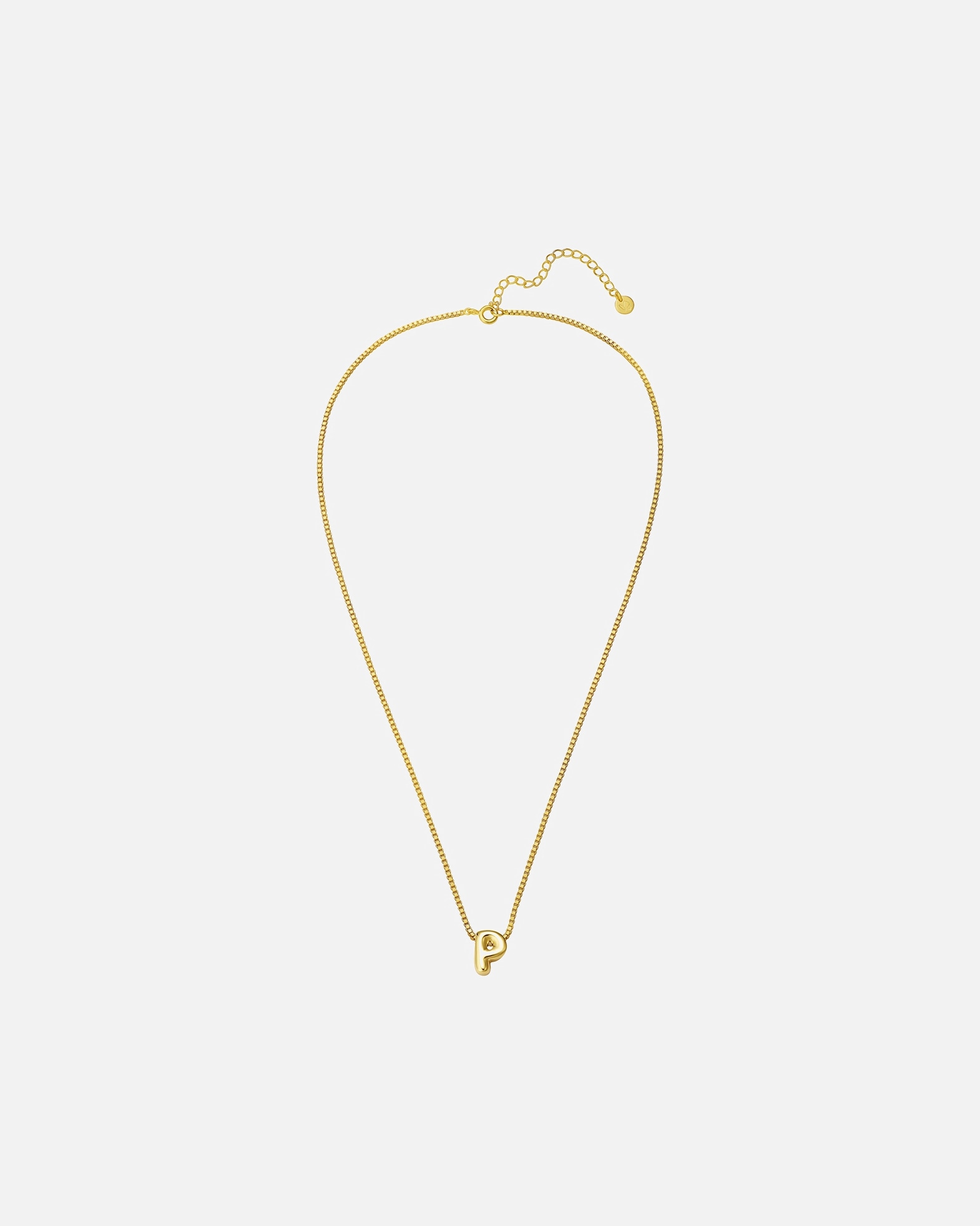 Halskette für Weiblich Glanzstücke München Halskette Buchstabe P aus Sterling Silber in gelbgold 40,0 cm Basiskette + 5,0 cm Verlängerung