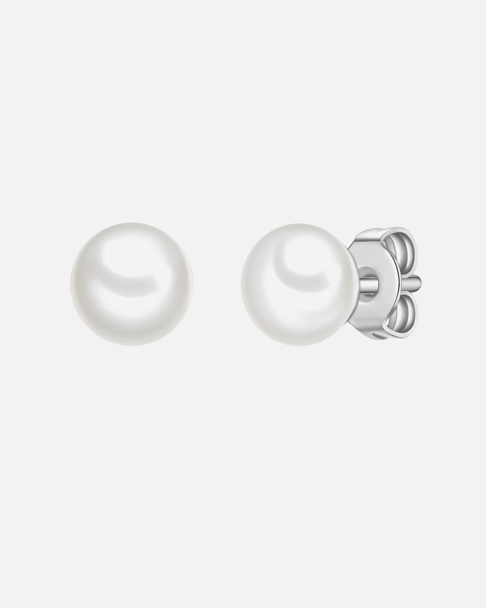 Boucle d'oreilles for FemmeClous en perles en argent sterling en argent avec perle de culture d'eau douce6,2 mm