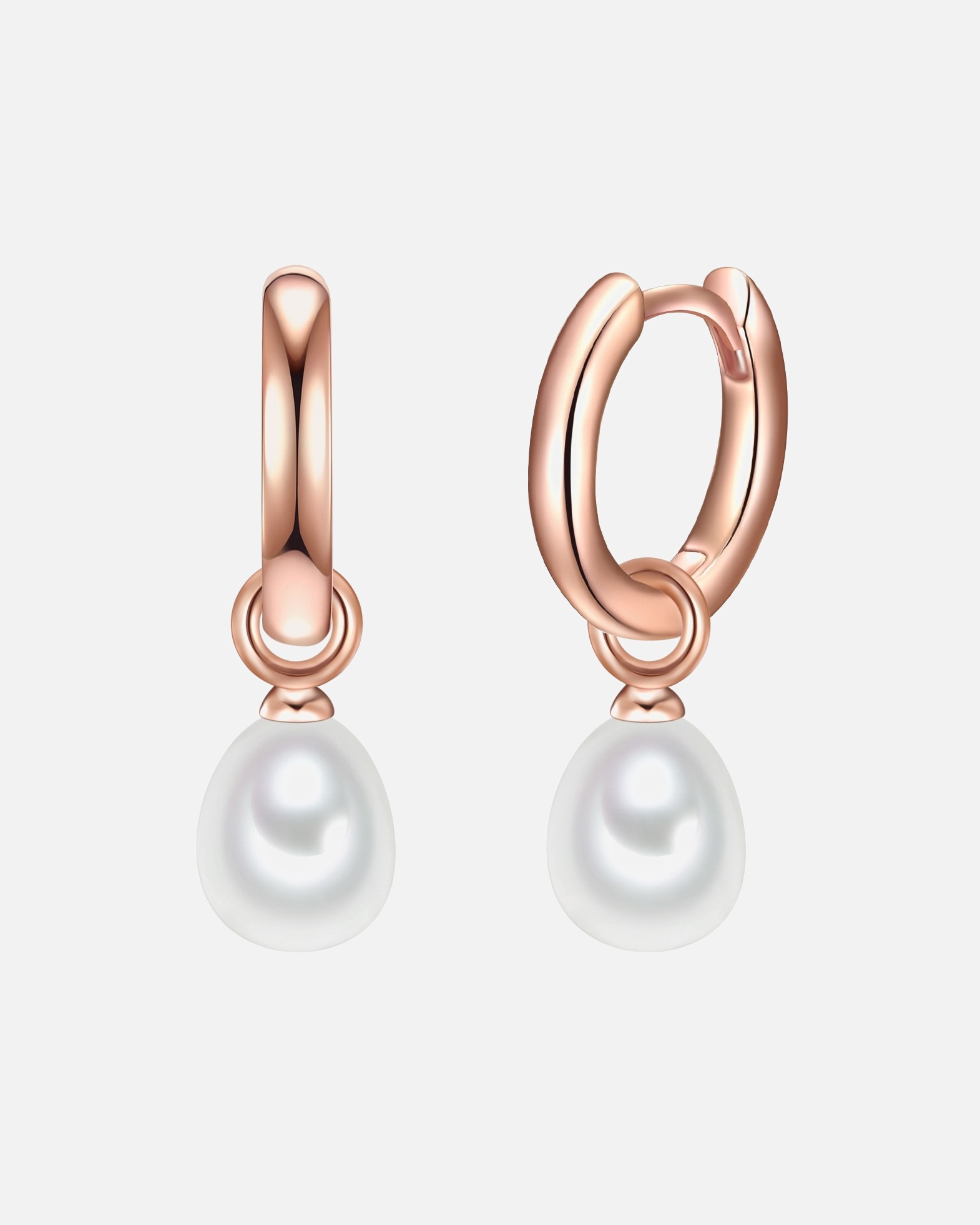 Créoles for FemmeCréoles en argent Argent sterling Perle de culture d'eau douce en Or rose15,1 mm