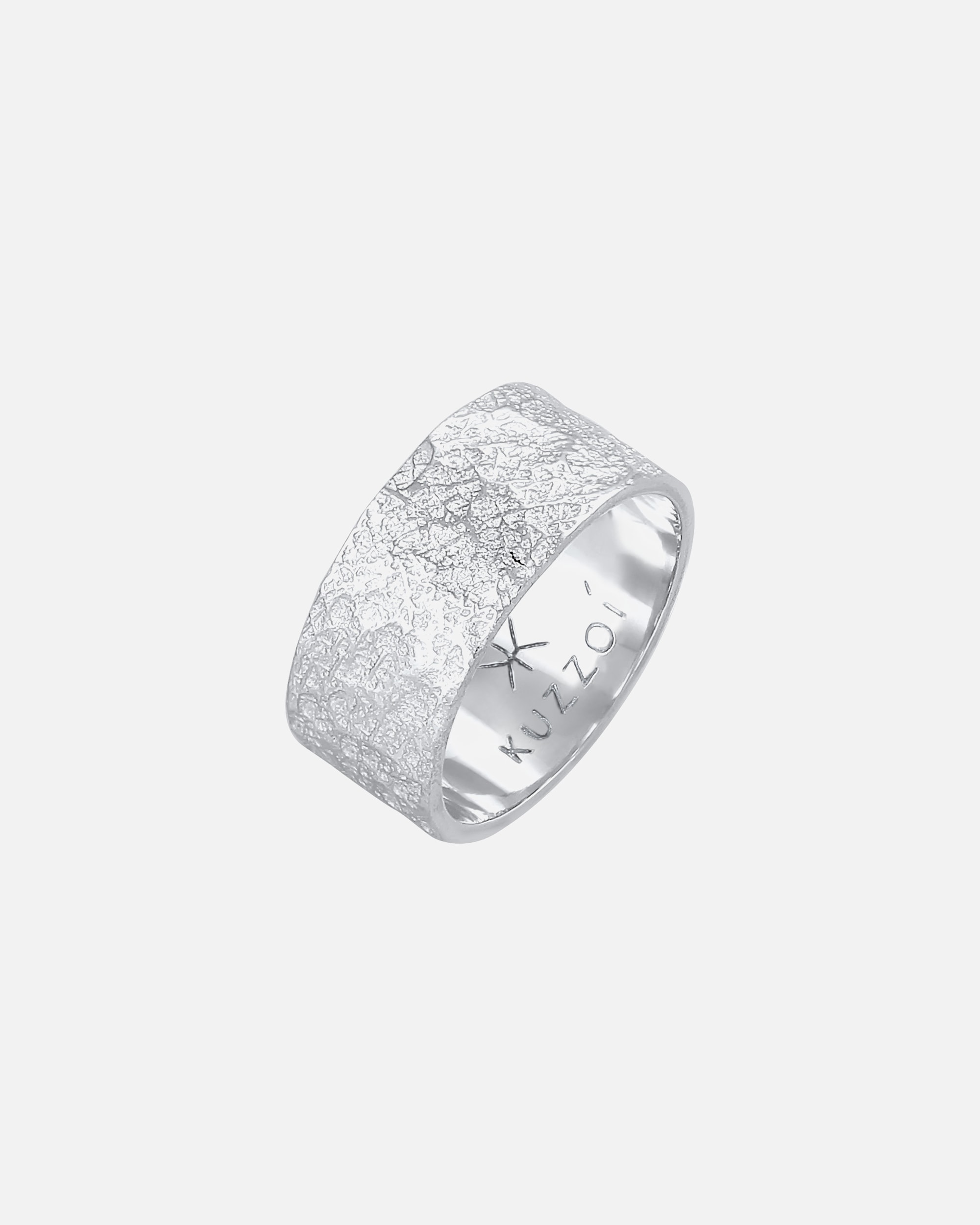 Ring für Männlich KUZZOI Herren Bandring Organic Struktur 925 Silber 54