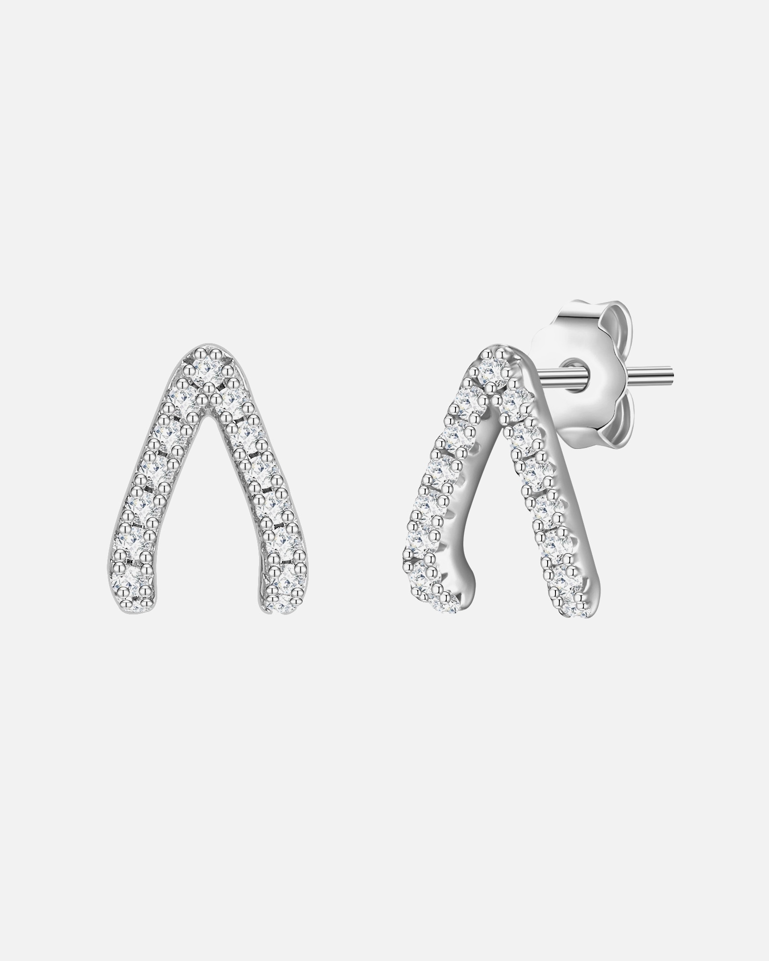 Boucle d'oreilles for FemmePuces d'oreilles en argent Argent sterling Oxyde de zirconium (CZ) en Argent7,9 mm