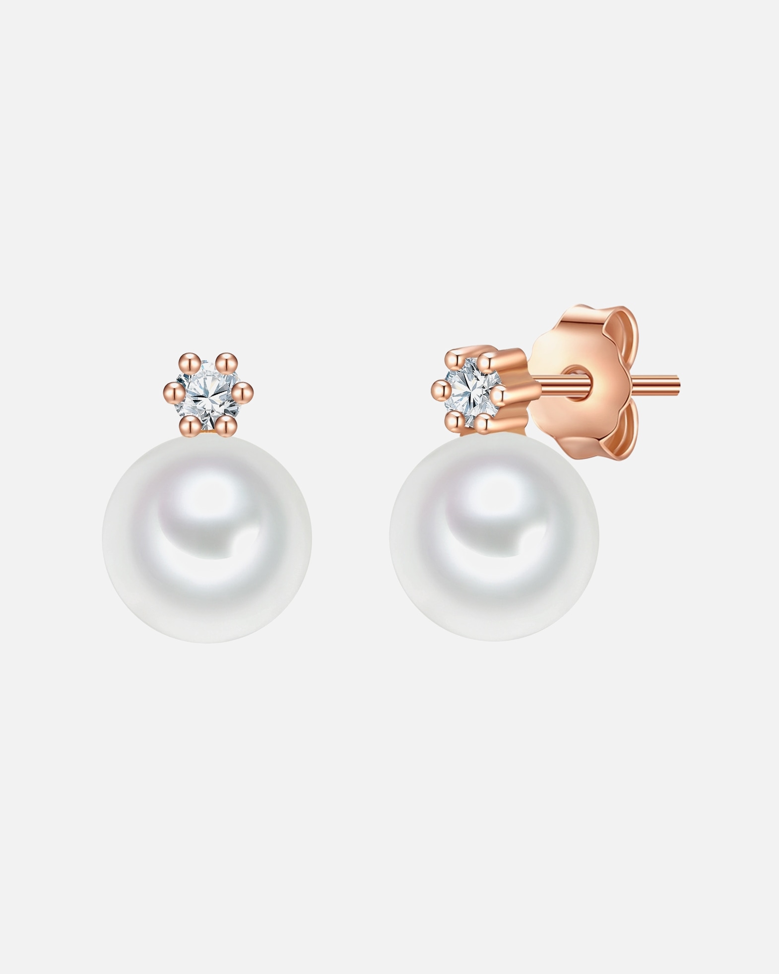 Boucle d'oreilles for FemmeValero PearlsBoucles d´oreilles Argent sterling Oxyde de zirconium (CZ) Perle de culture d'eau douce en Or rose9,1 mm