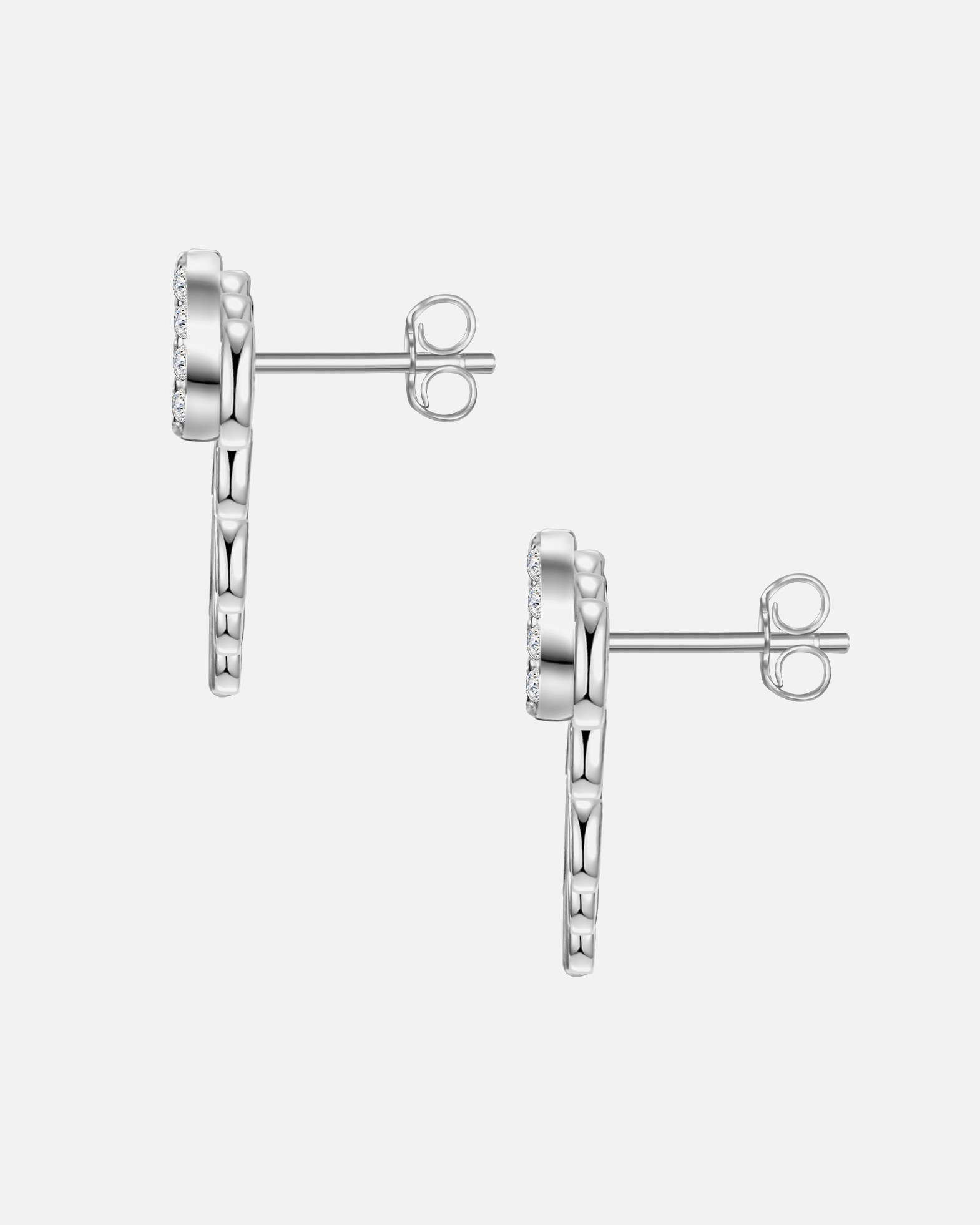 Boucle d'oreilles for FemmeGlanzstücke MünchenPuces d'oreilles en argent Fleur de lotus Argent sterling Oxyde de zirconium (CZ) en Argent16,6 mm