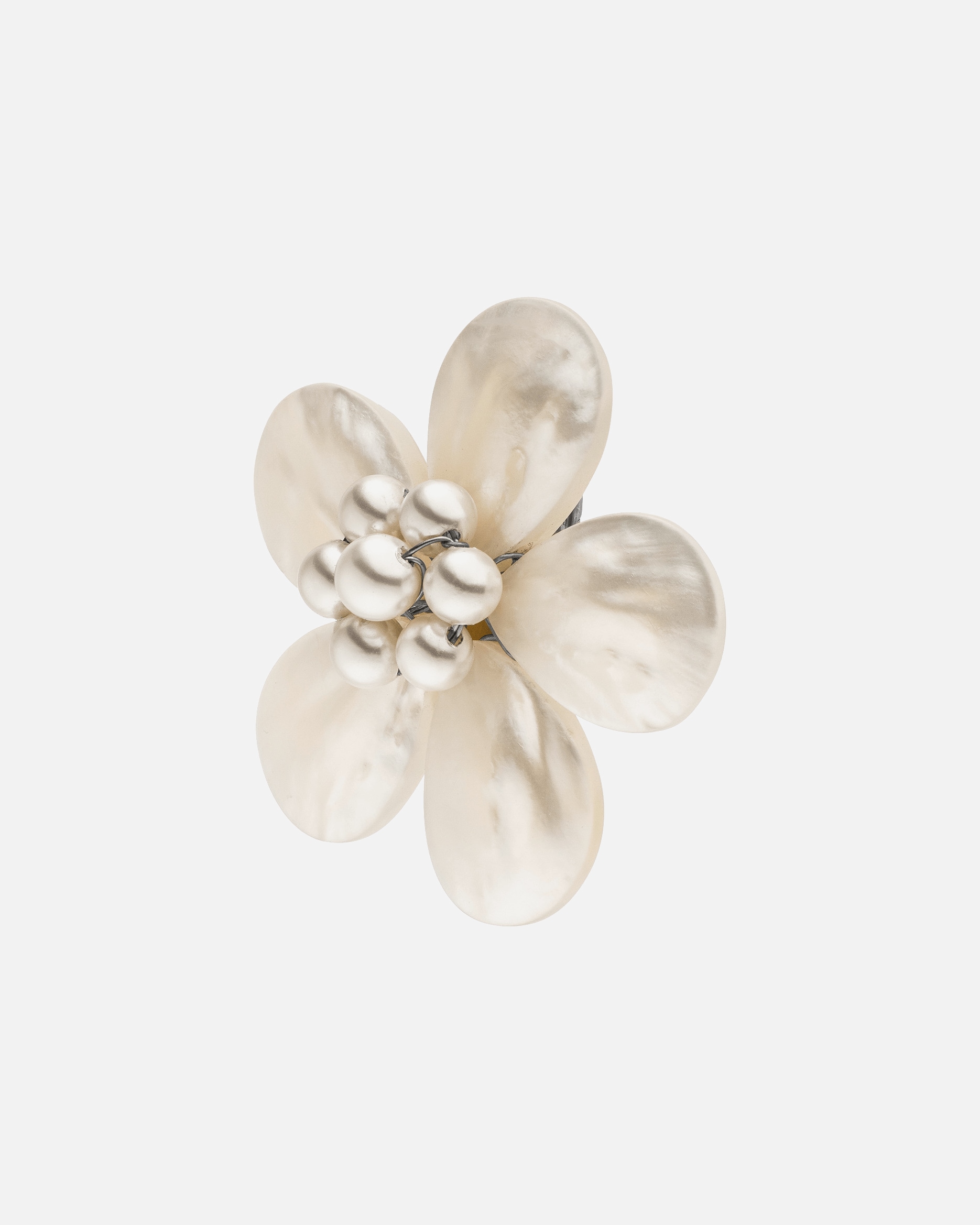Pendentif for UnisexePureleiFleur nacrée Charme 100% acier inoxydableArgent