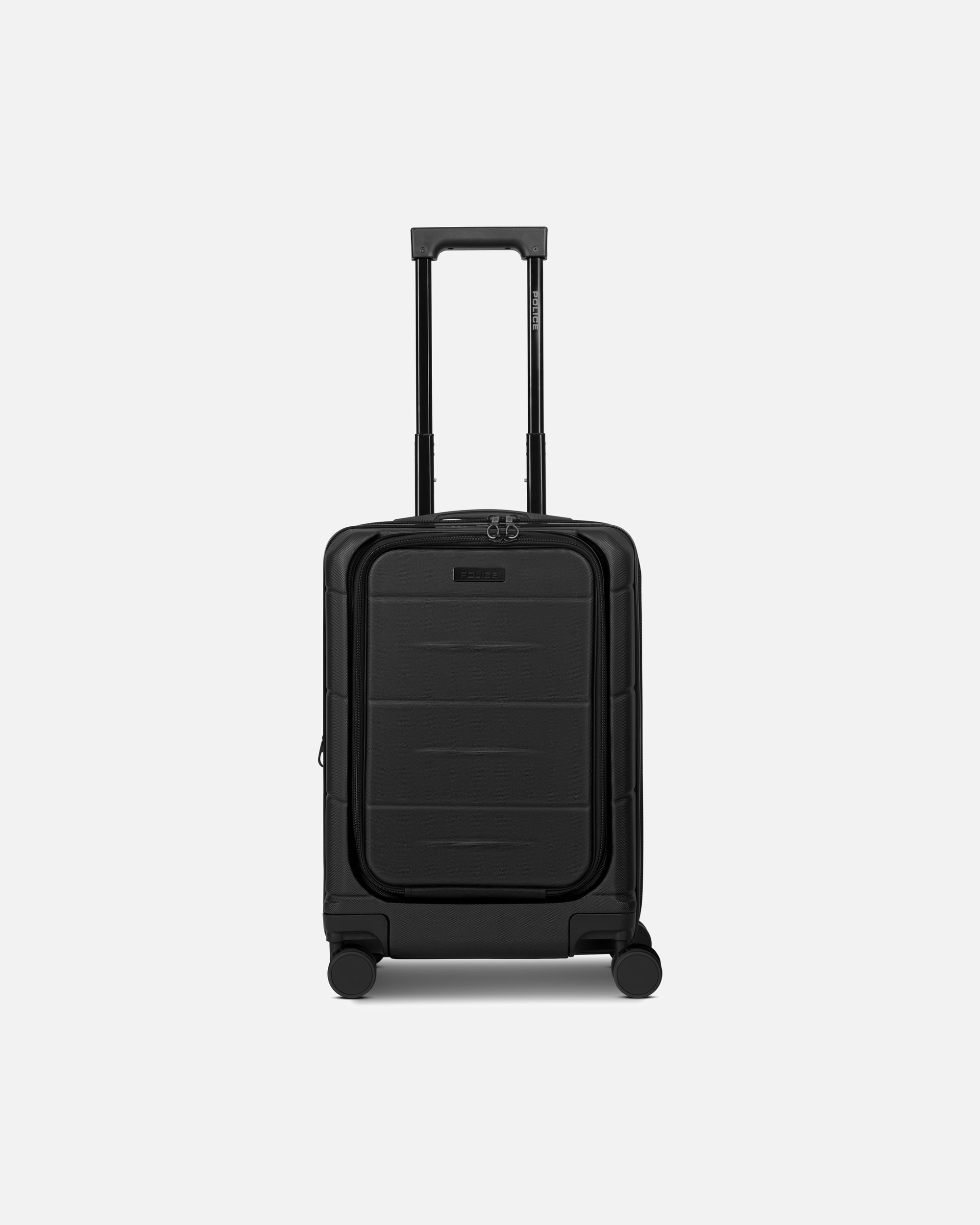 Valise for HommePoliceLondon 4 roulettes Trolley de cabine 55 cm Compartiment pour ordinateur portable avec soufflet d'extensiondeep black