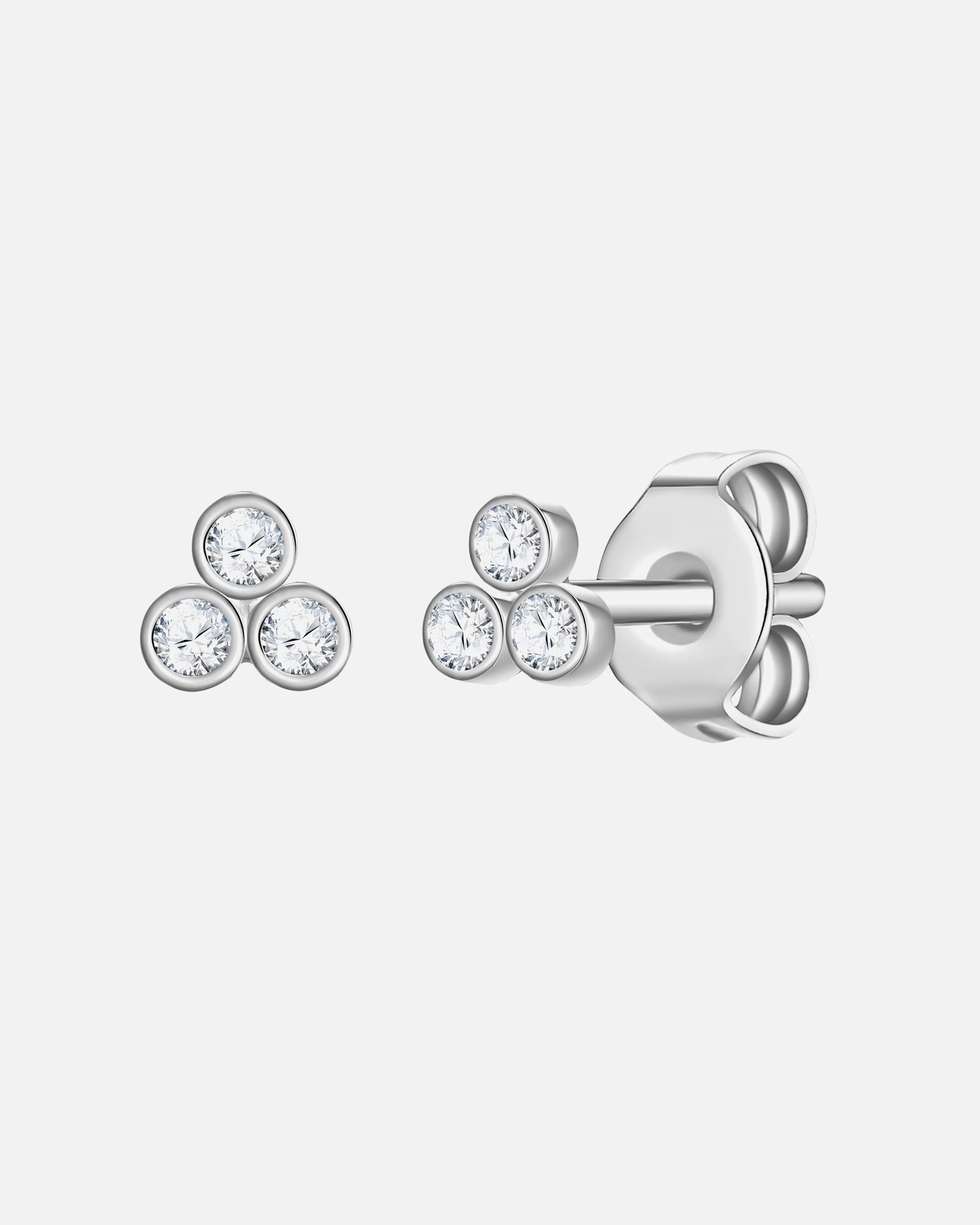 Ohrringe für Weiblich EASTSIDE Ohrstecker aus Edelstahl in Silber mit Zirkonia 3,9 mm