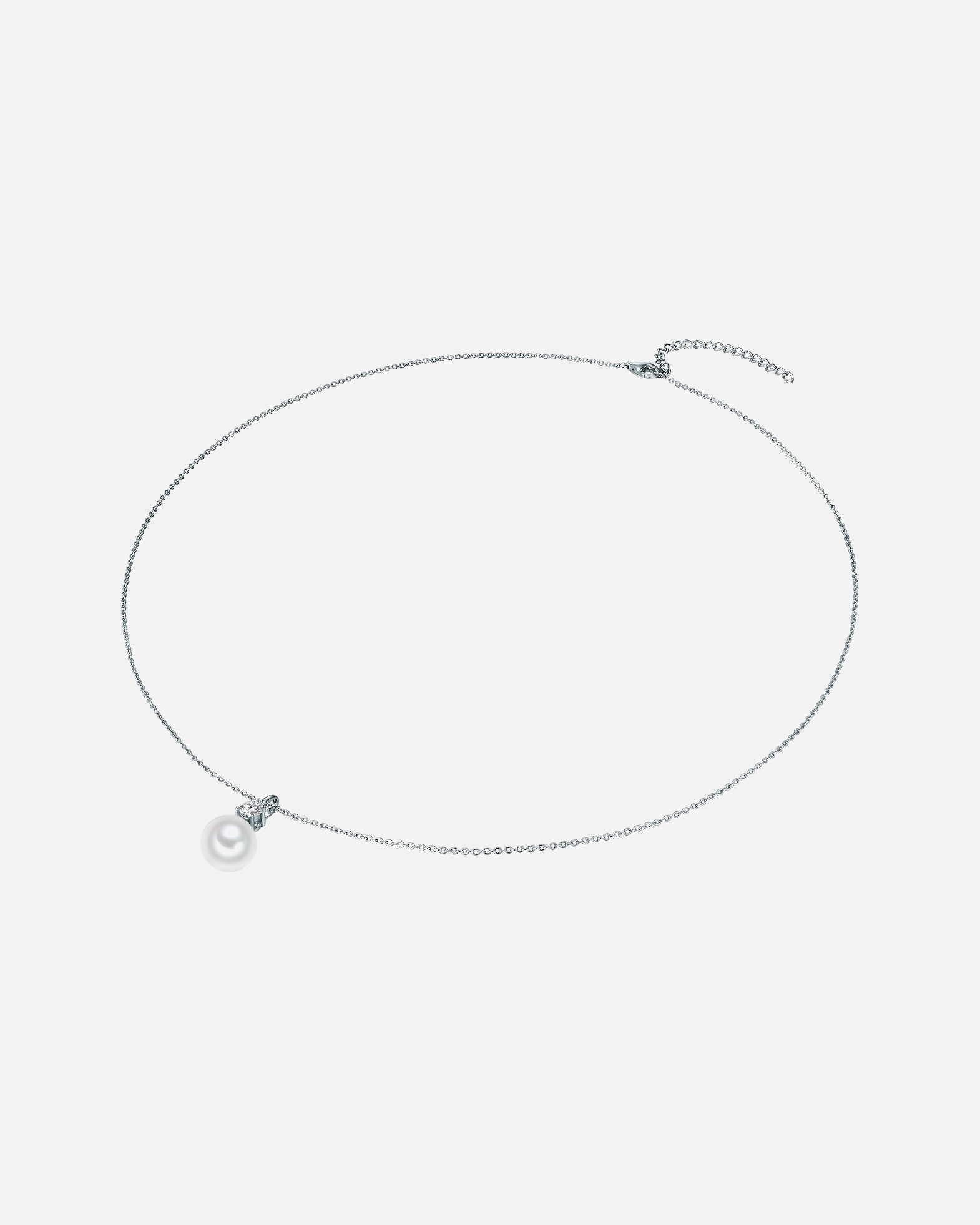 Collier for FemmeLulu & JaneChaîne Argent sterling Oxyde de zirconium (CZ) Perles organiques en Argent40 cm + 5 cm