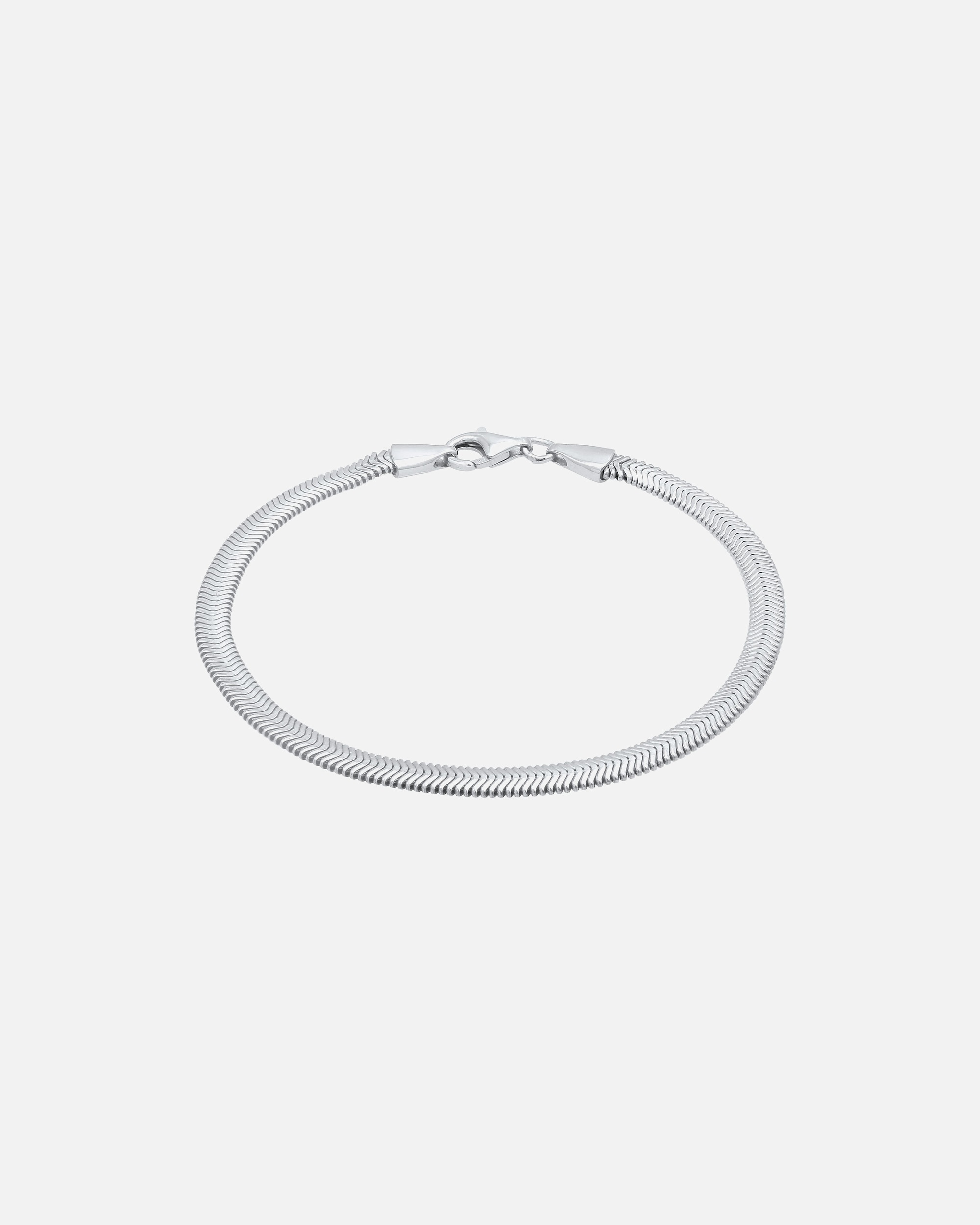Armband für Männlich KUZZOI Flach Elegant Schlangenkette Fischgräte 925 Silber 23