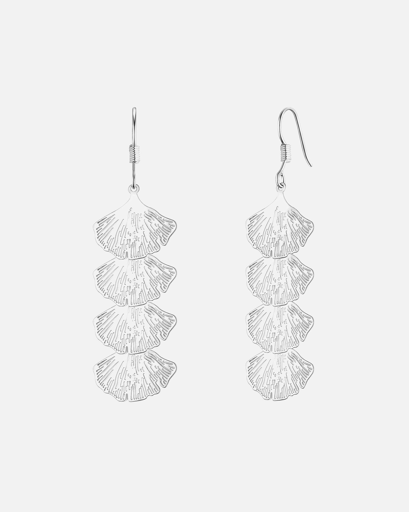 Boucle d'oreilles for FemmeBoucles d'oreilles Pendantes Ginkgo en Alliage de Métal argenté63,0 mm