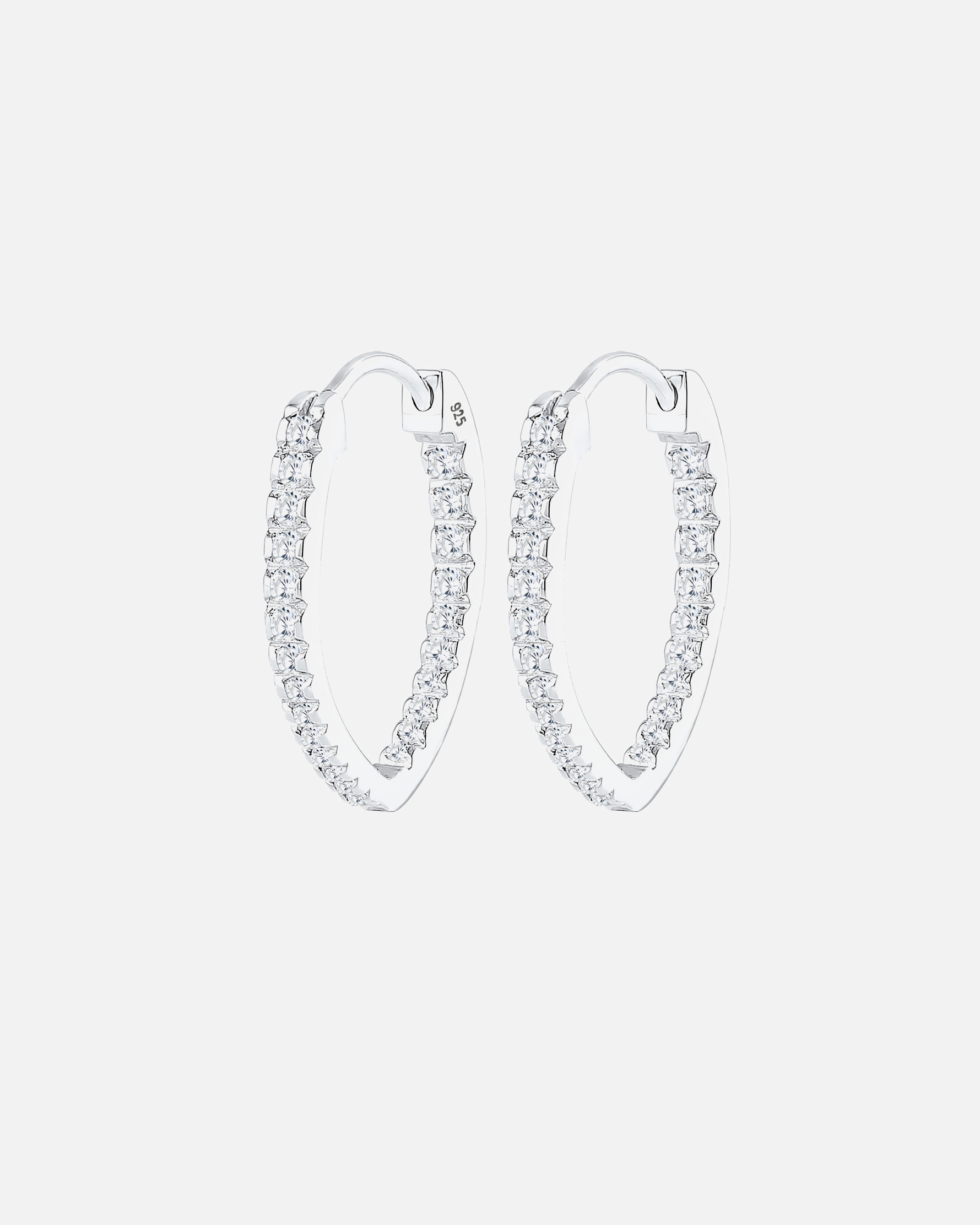 Créoles for FemmeElliFemmes Créoles Elegant Ovale avec Cristaux de Zirconium en Argent Sterling 925silberfarben
