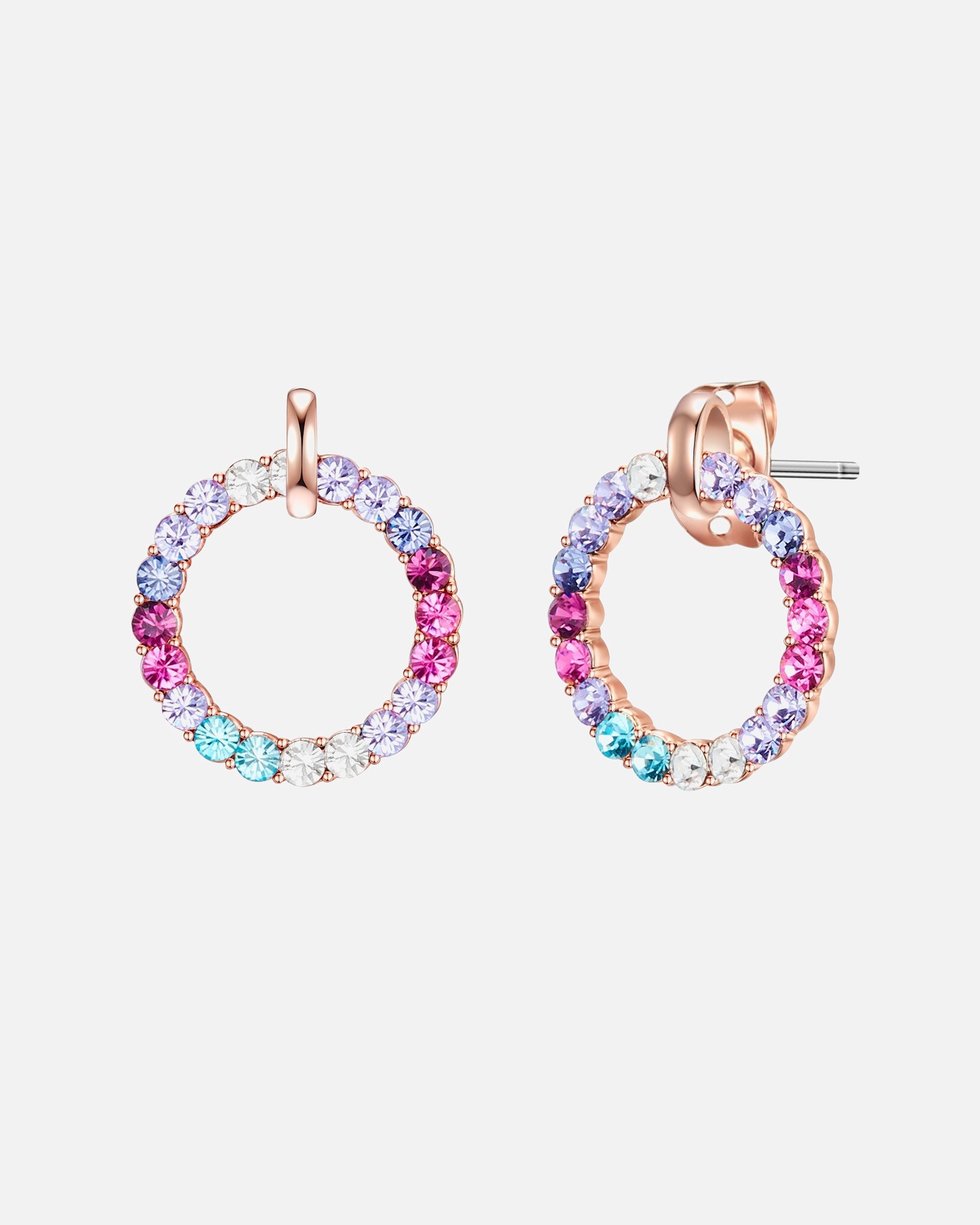 Boucle d'oreilles for FemmeBoucles d´oreilles Cercle Laiton Orné de cristaux Swarovski® en Or rose13,0 mm