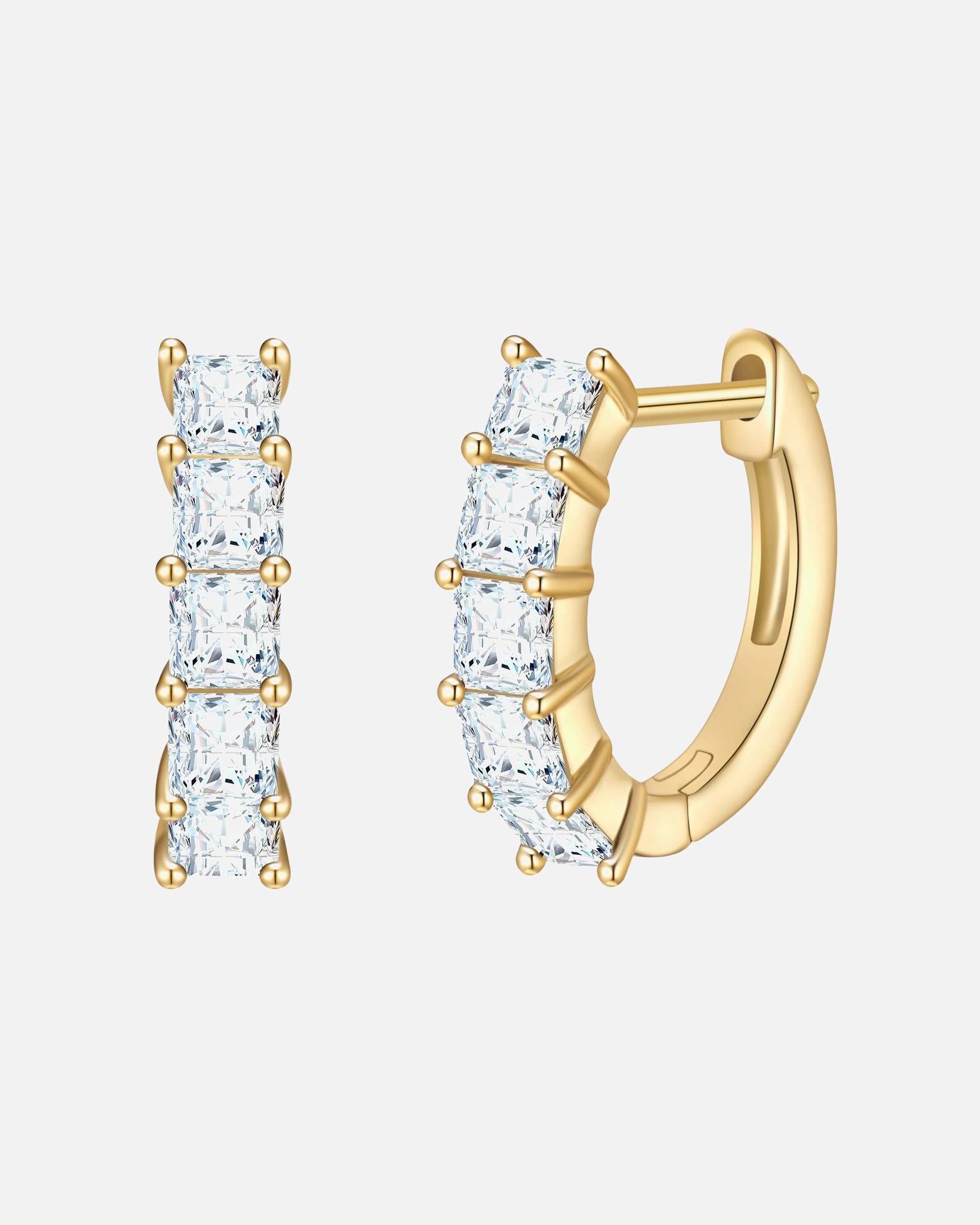 Créoles for FemmeCréoles en laiton doré avec zirconium15,4 mm