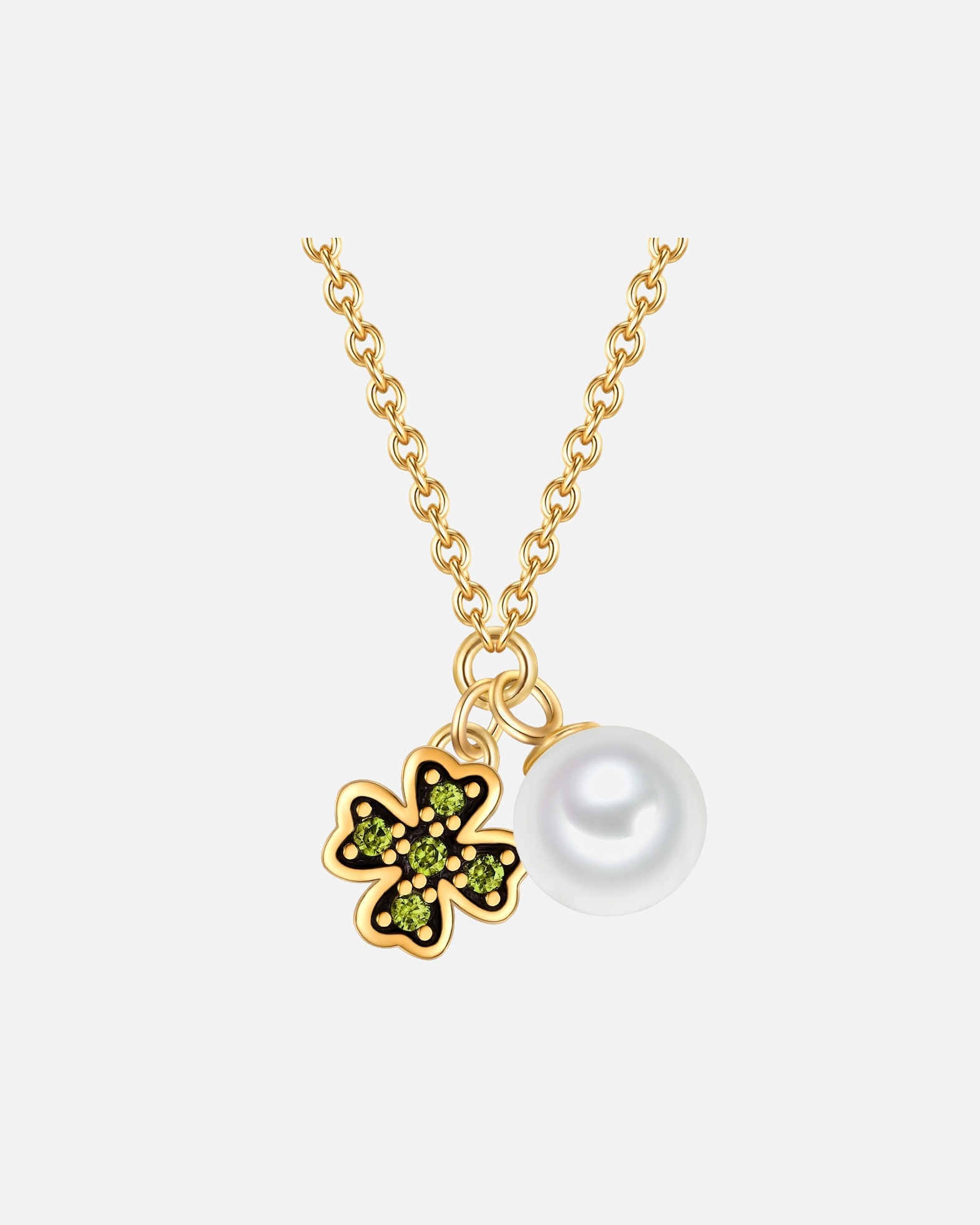 Collier for FemmeGlanzstücke MünchenChaîne Feuille de trèfle en Argent sterling en Or jaune40,0 cm Basiskette + 5,0 cm Verlängerung
