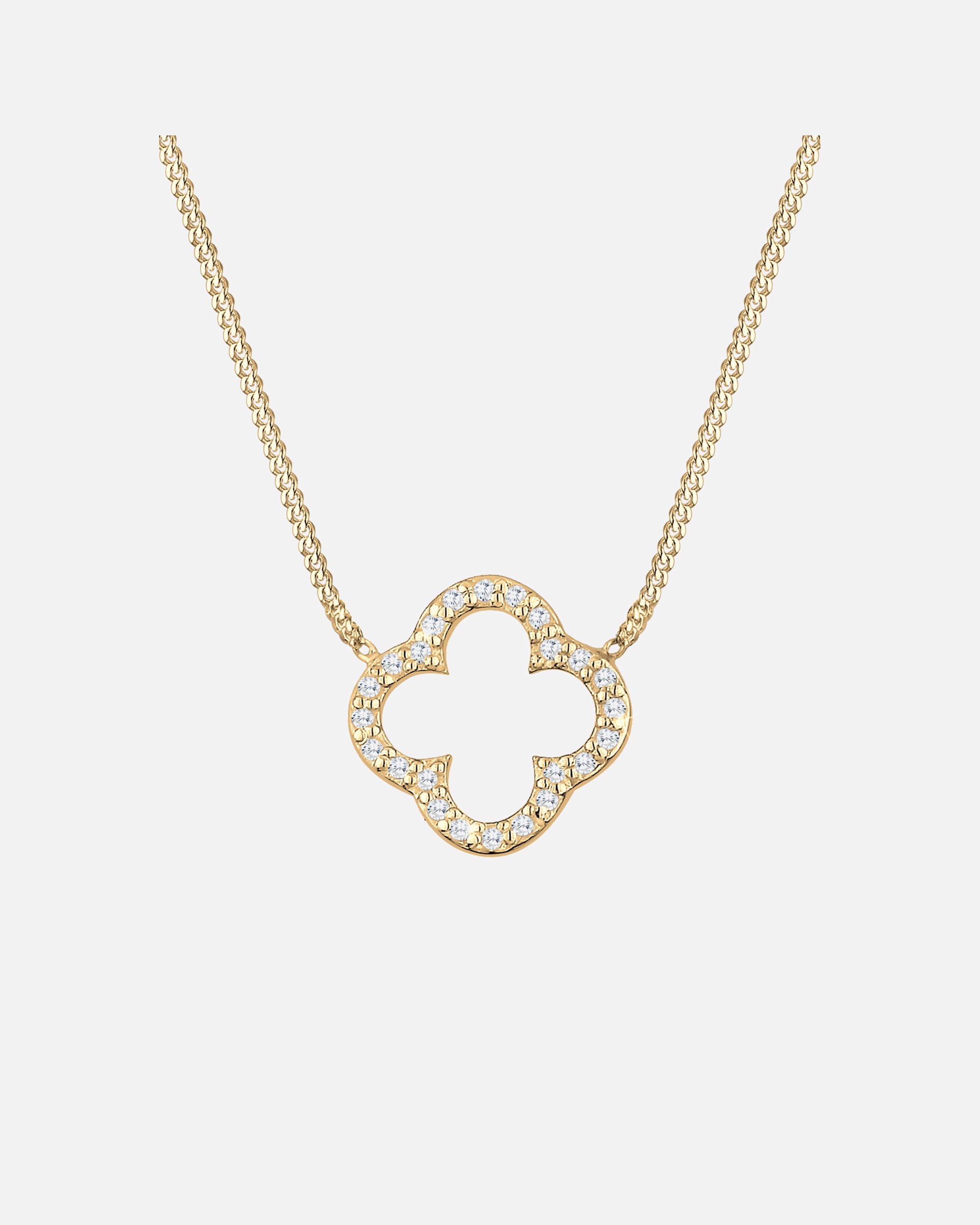 Collier for FemmeElliFemmes pendentif trèfle élégant chance avec cristaux de zirconium en argent sterling 92540