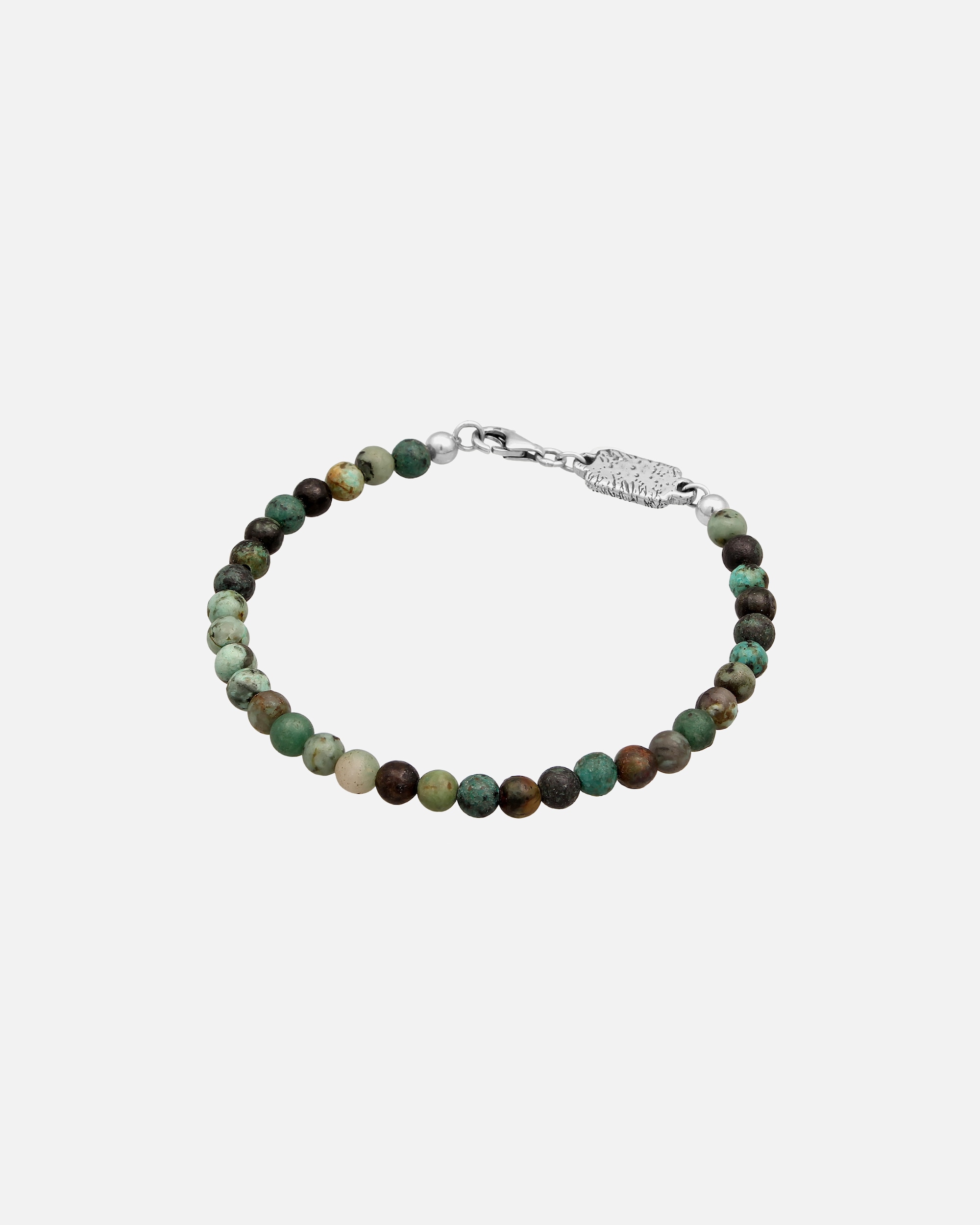 Armband für Männlich Haze & Glory Default Brand Line Afrikanischer Türkis Ozean Perlen 925 Silber 19