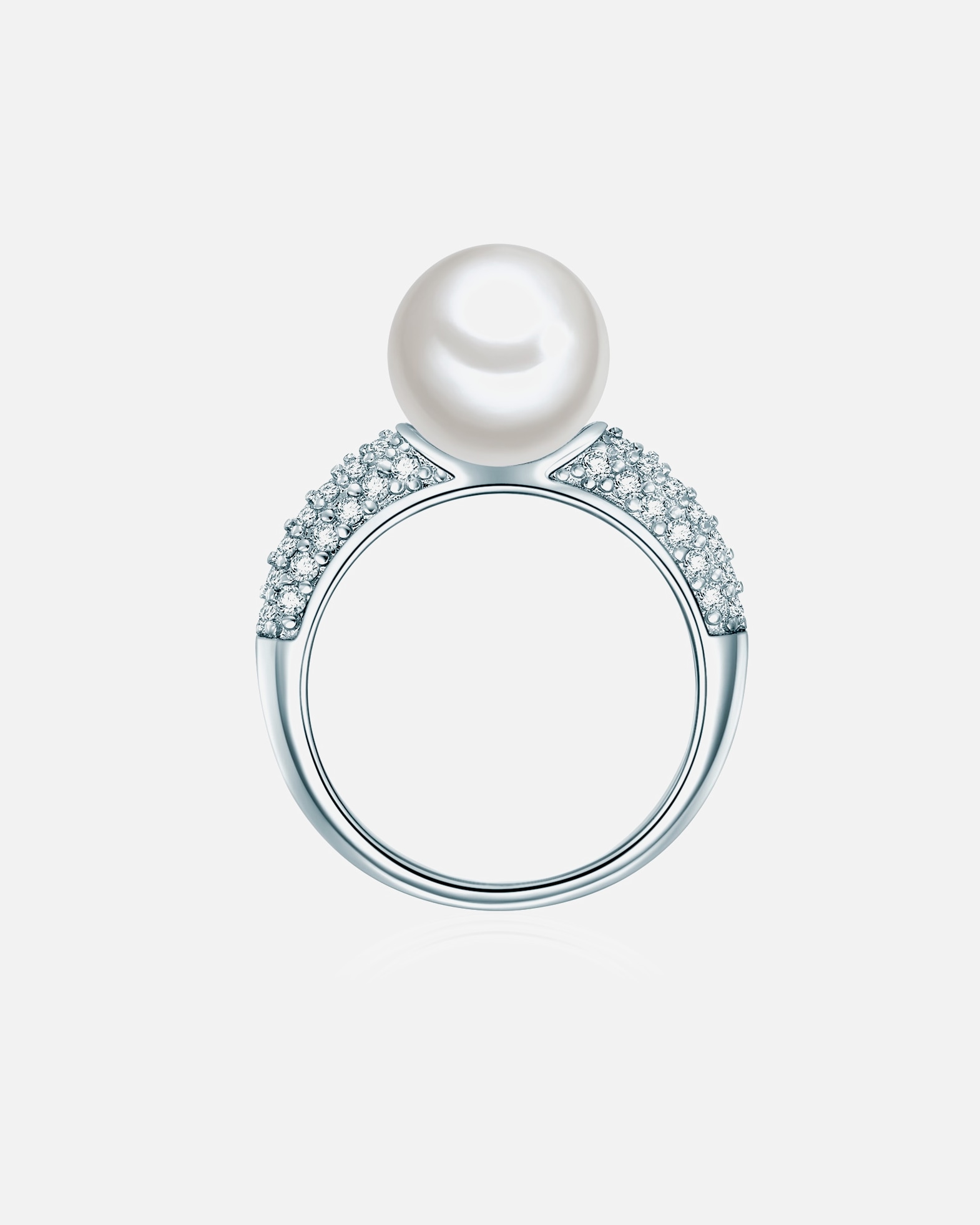 Bague for FemmeLulu & JaneBague avec perle Laiton Oxyde de zirconium (CZ) Perles organiques en Argent58