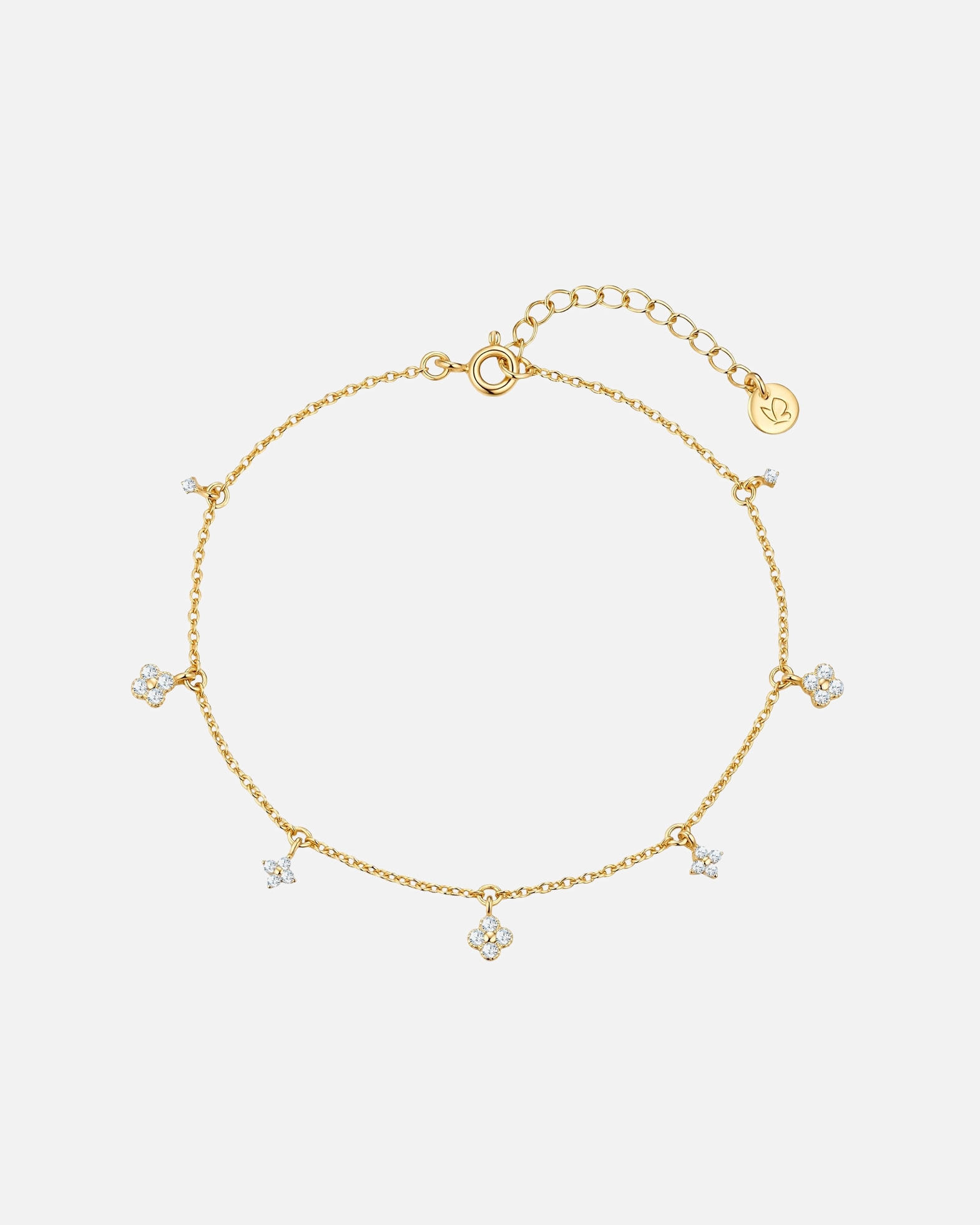 Bracelet for FemmeBracelet en Argent Sterling en or jaune avec Zirconium17,0 cm Basislänge + 3,0 cm Verlängerung