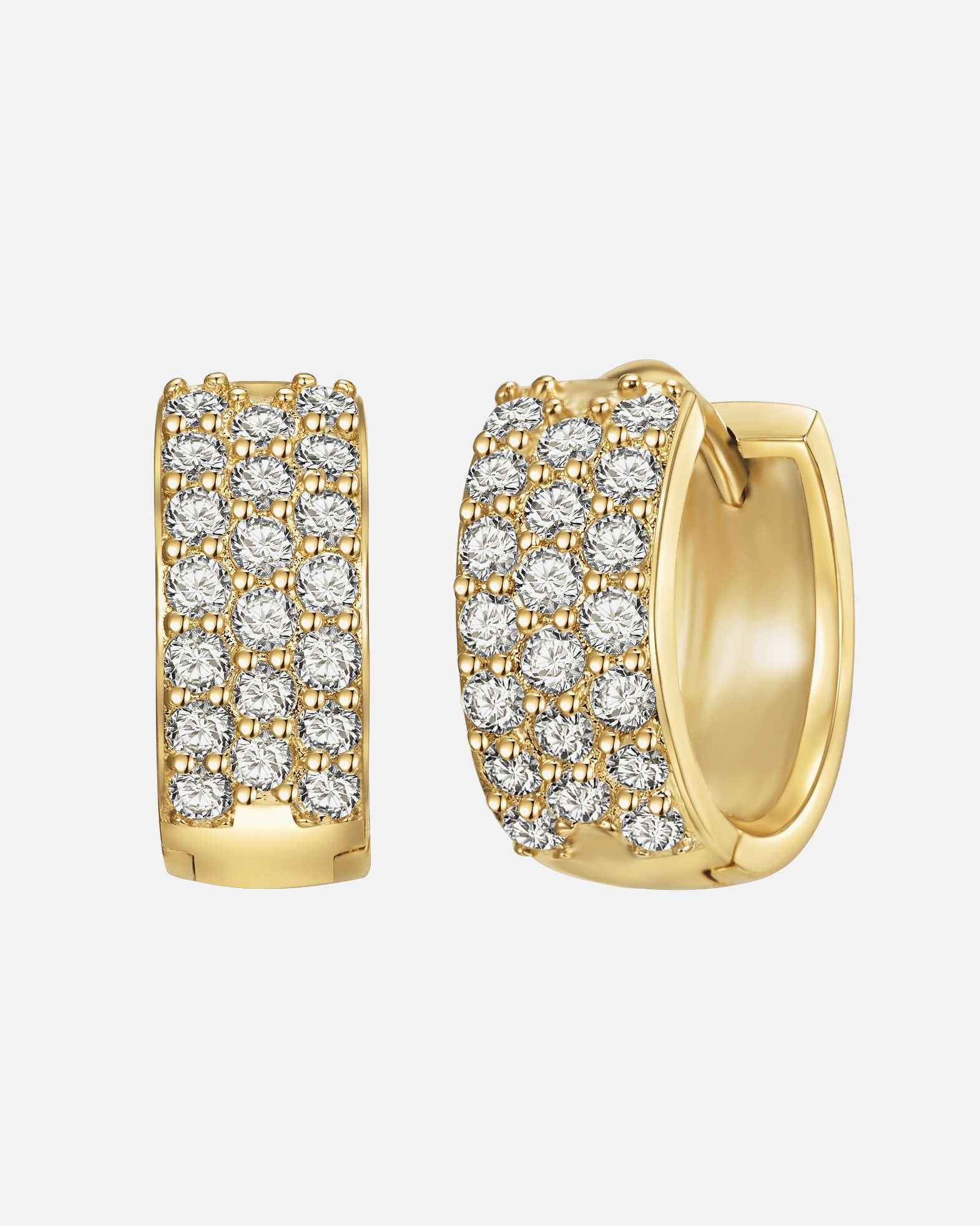 Boucle d'oreilles for FemmePuces d'oreille tendance Laiton Oxyde de zirconium (CZ) en Or jaune11,9 mm