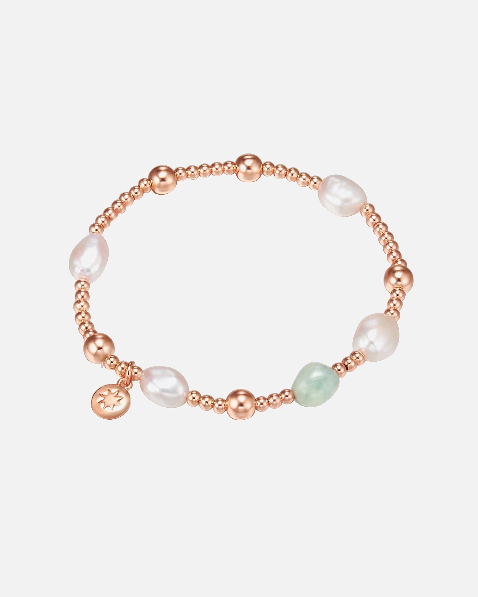 Bracelet for FemmeBracelet Alliage de fer Aigue-marine Perle de culture d'eau douce en Or rose20,0 - 22,0 cm, flexibel einstellbar